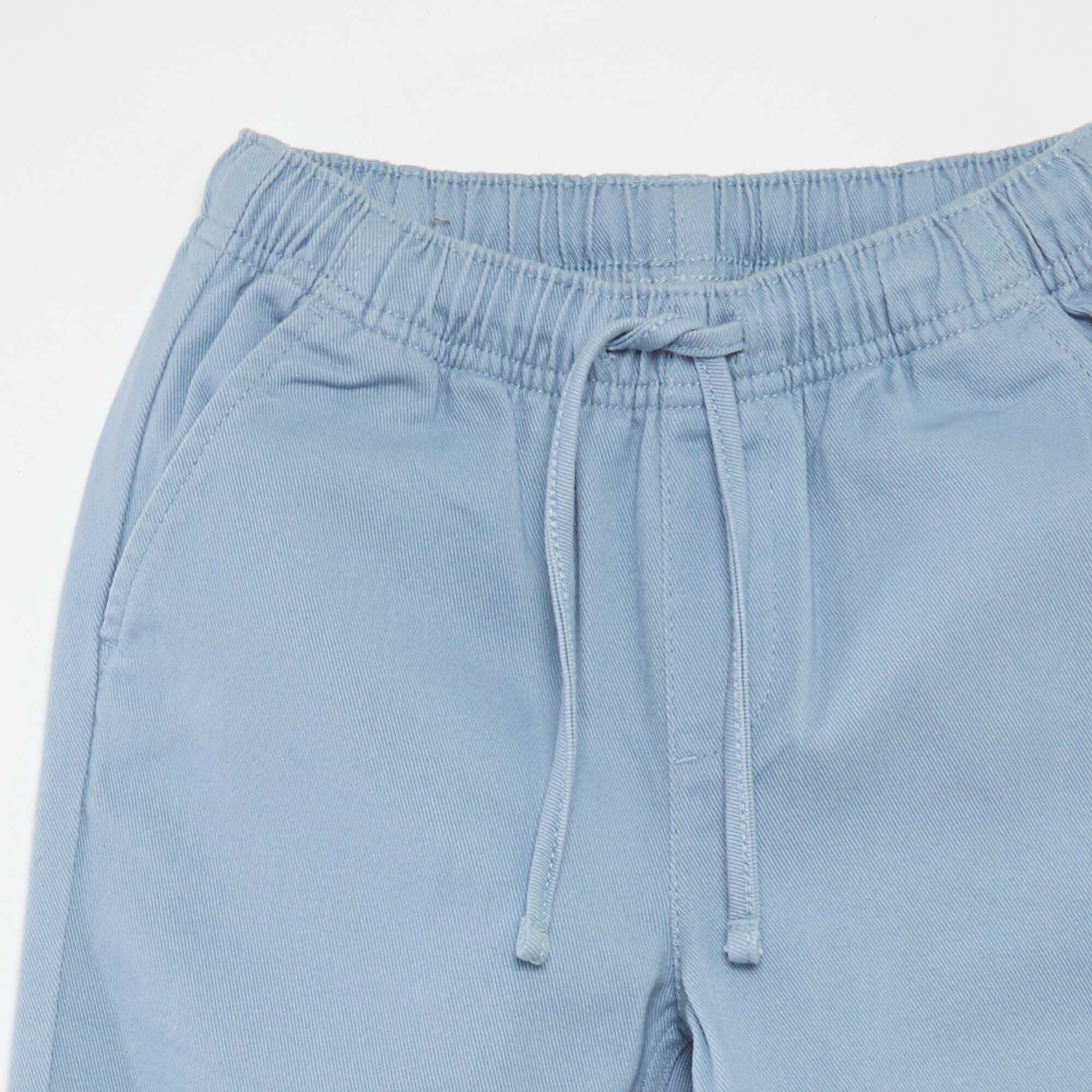 Plain regular-fit trousers BLUE - Image 3