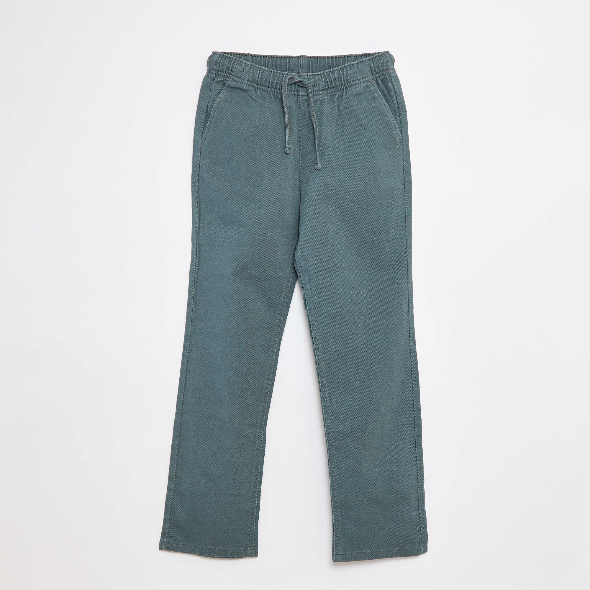 Plain regular-fit trousers GREEN
