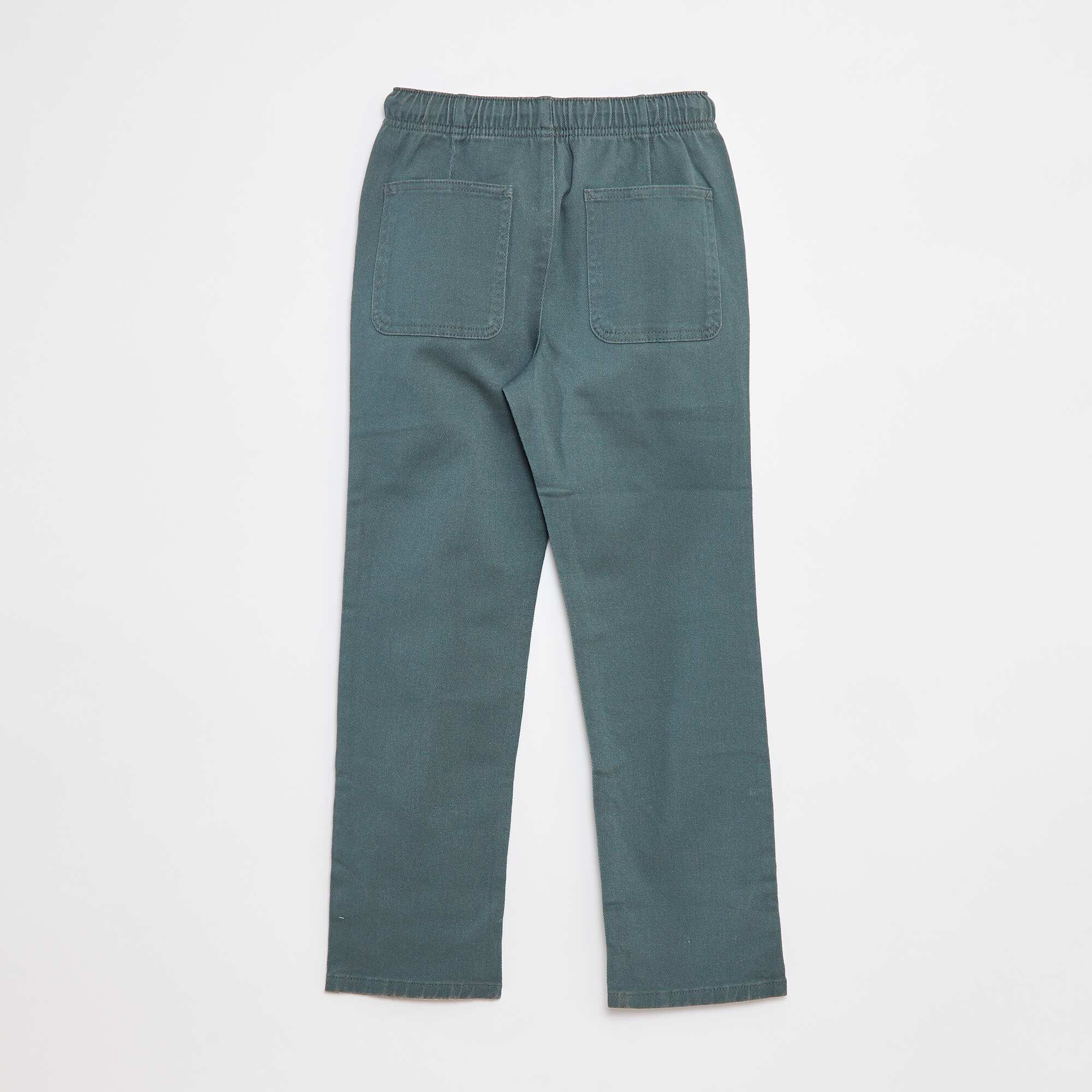 Plain regular-fit trousers GREEN - Image 2