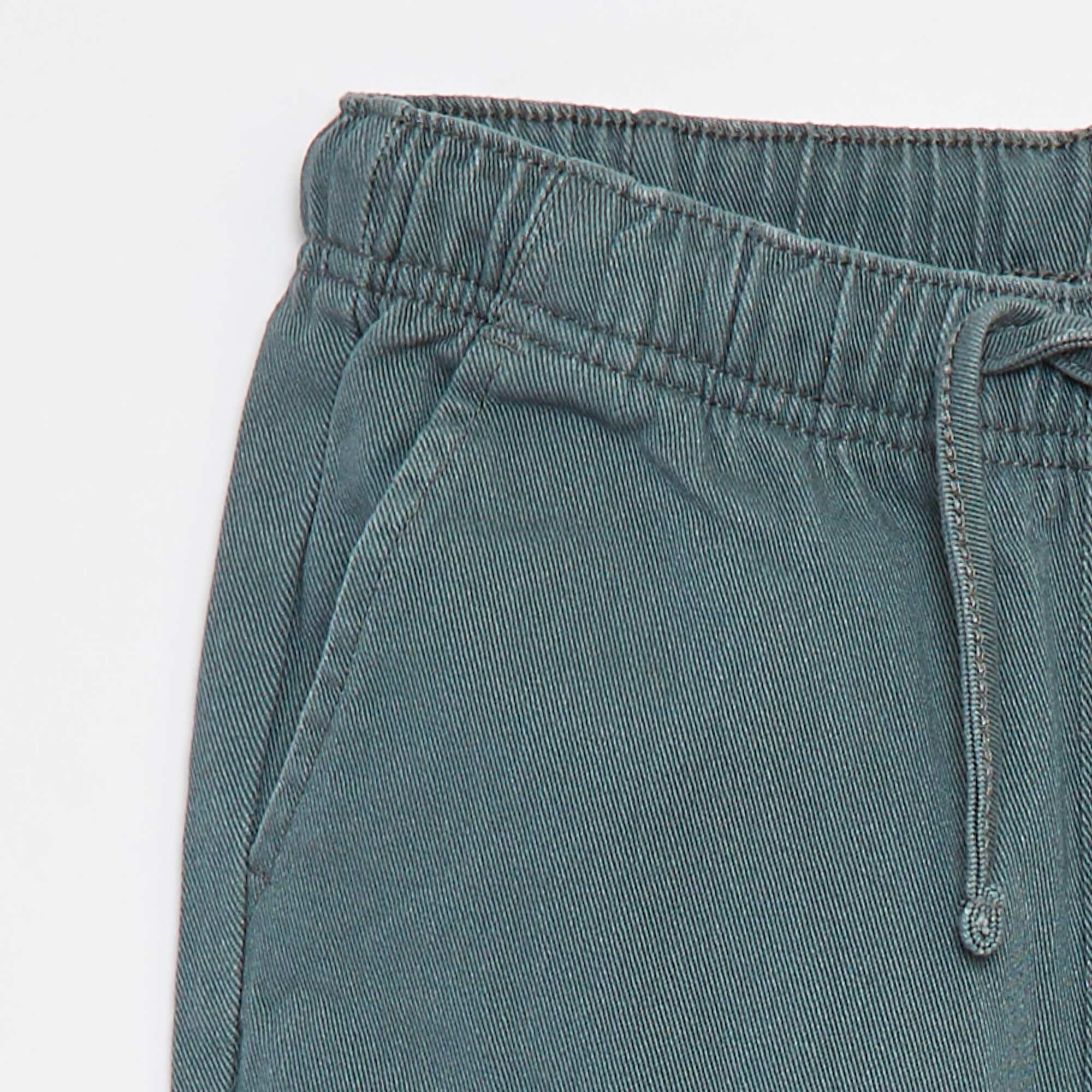 Plain regular-fit trousers GREEN - Image 3