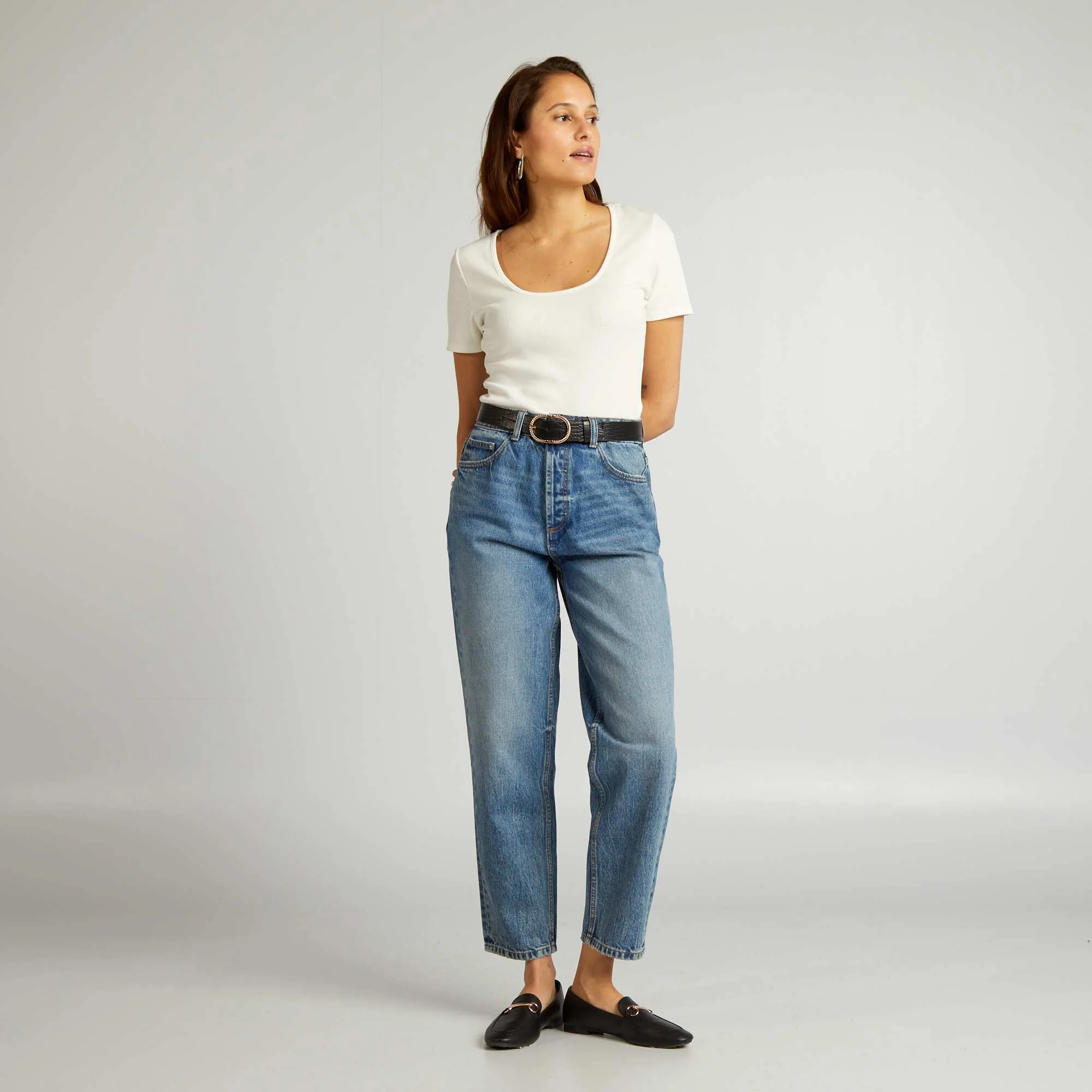 Plain ribbed knit bodysuit WHITE - Image 4