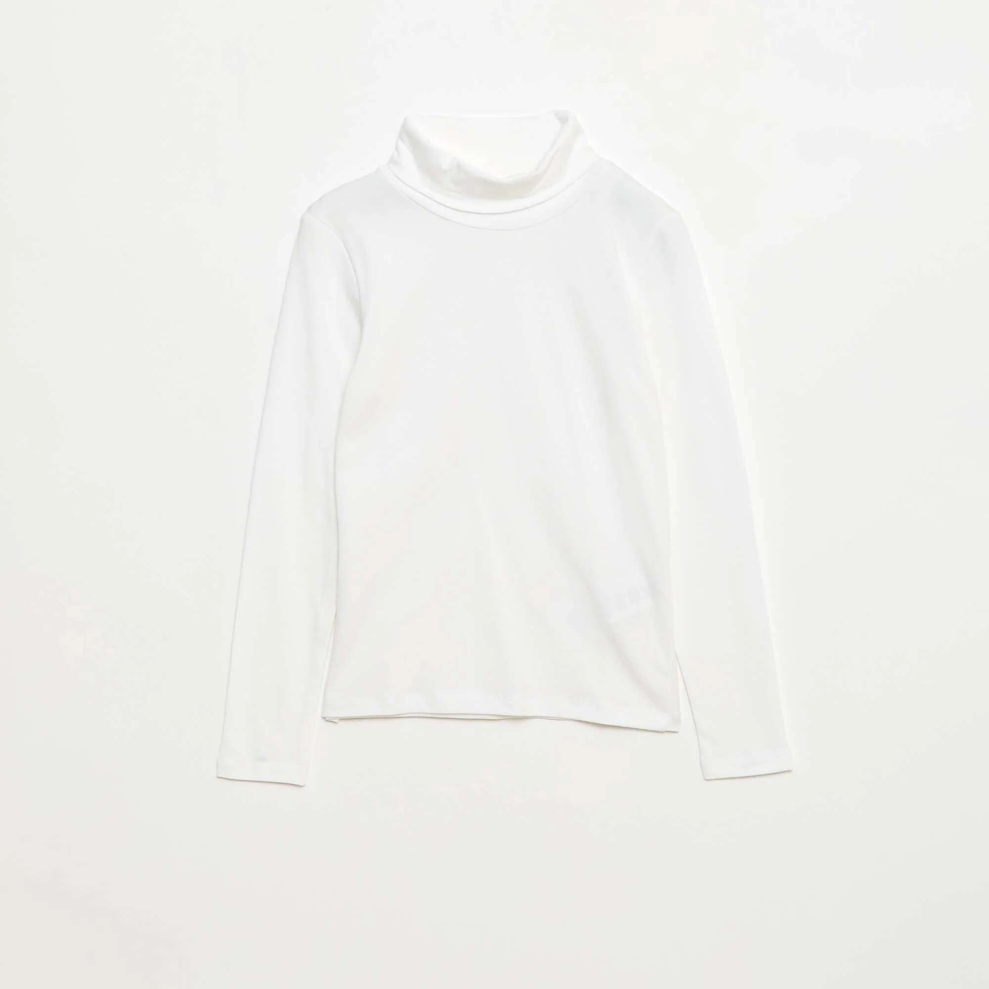 Plain Roll Neck Top WHITE