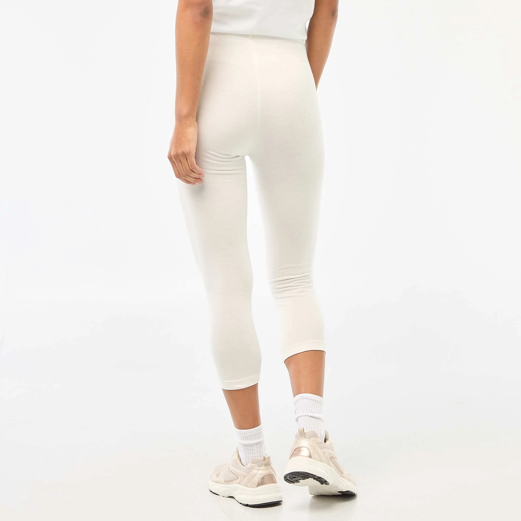 Plain Short Leggings WHITE - Image 3