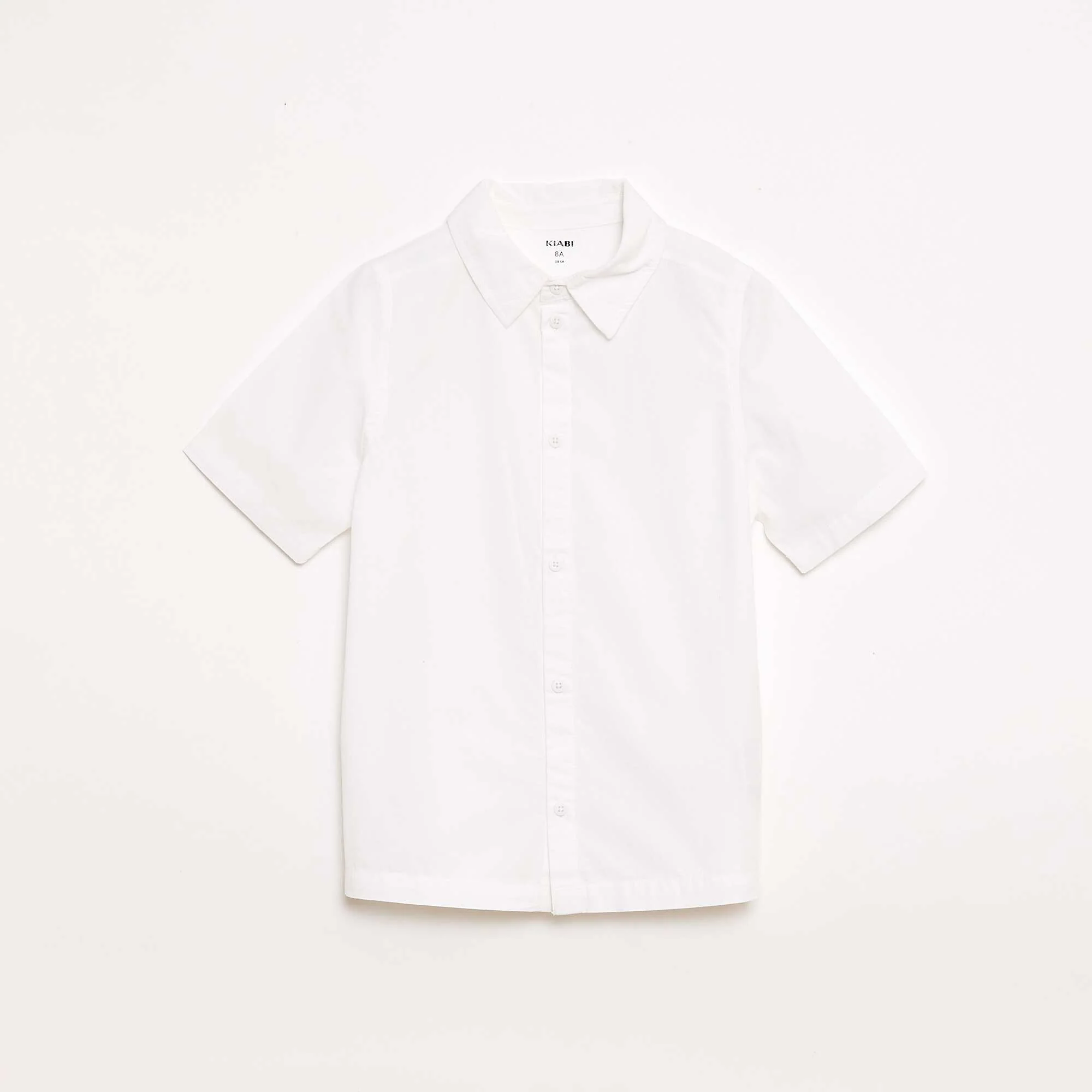 Plain Short-Sleeve Shirt WHITE