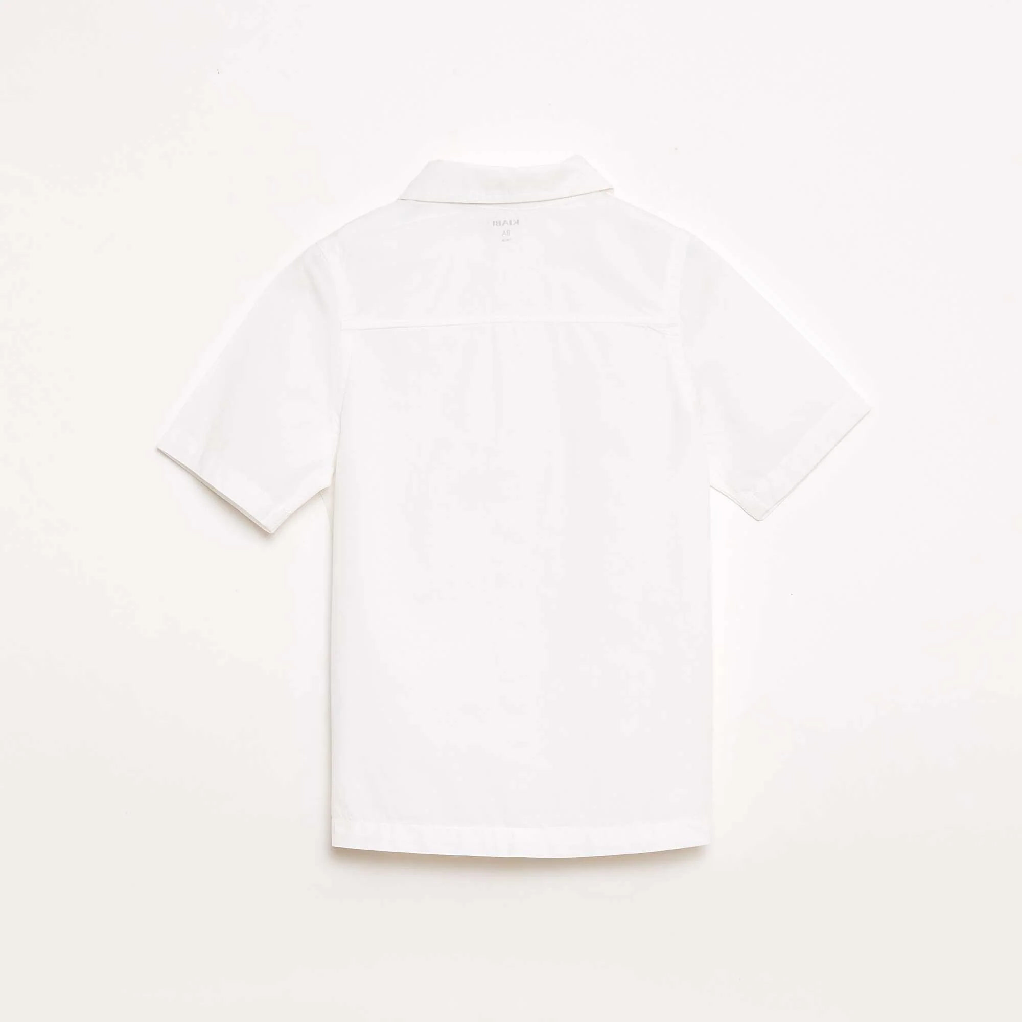 Plain Short-Sleeve Shirt WHITE - Image 2