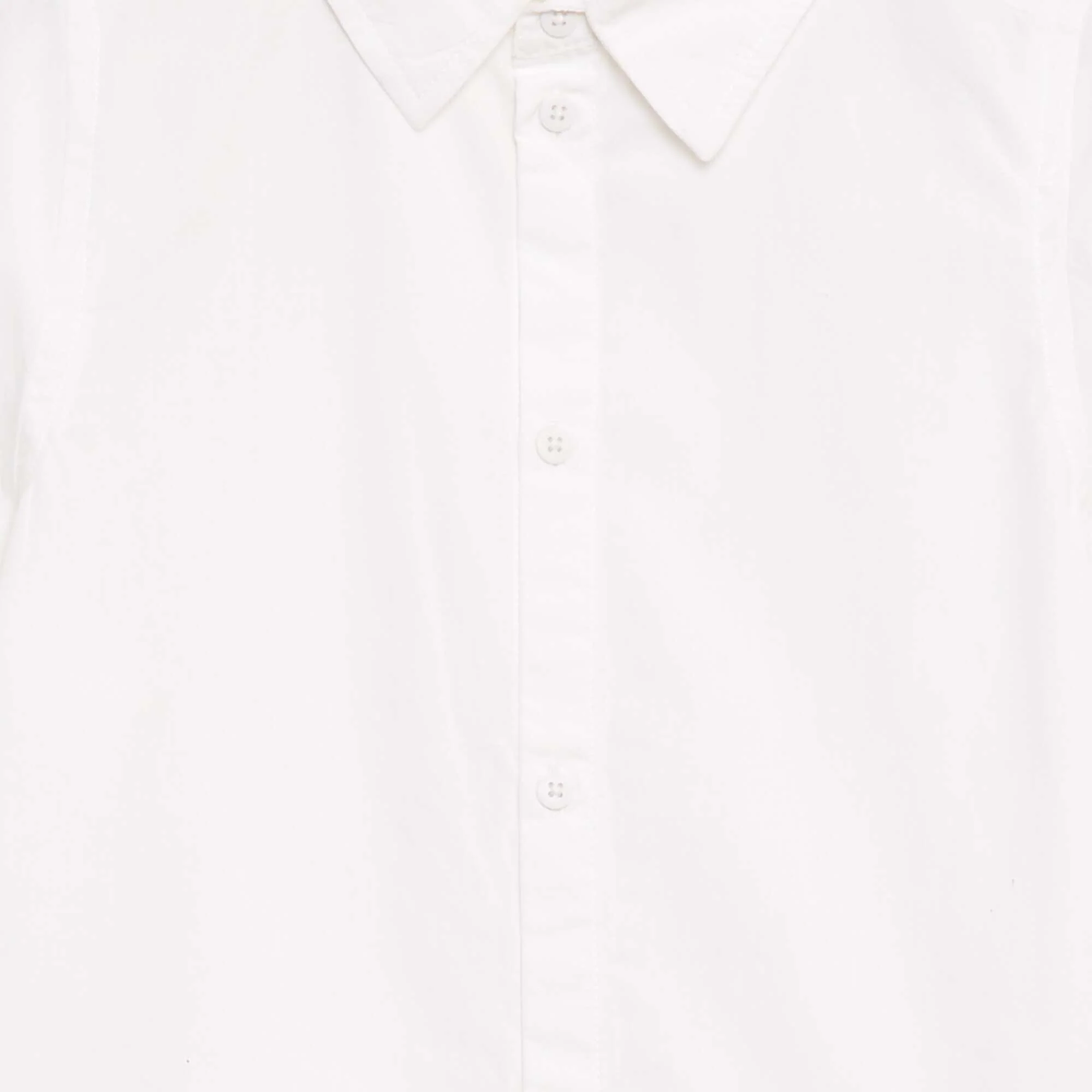 Plain Short-Sleeve Shirt WHITE - Image 3