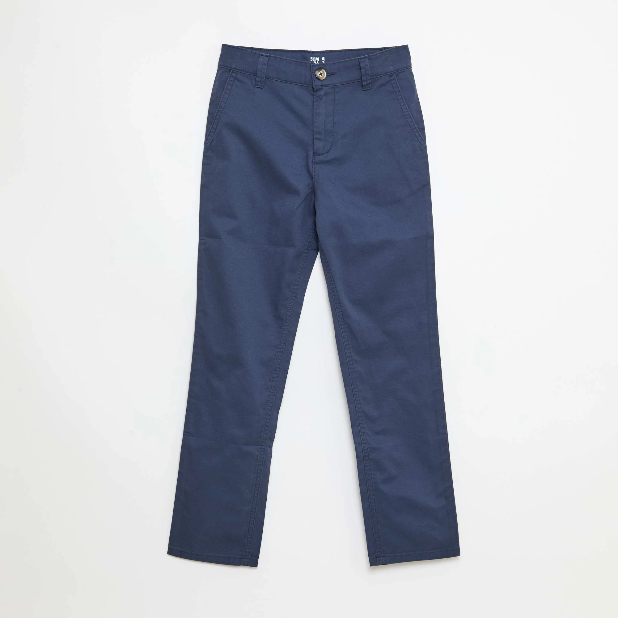 Plain Slim Fit 5-Pocket Chinos BLUE