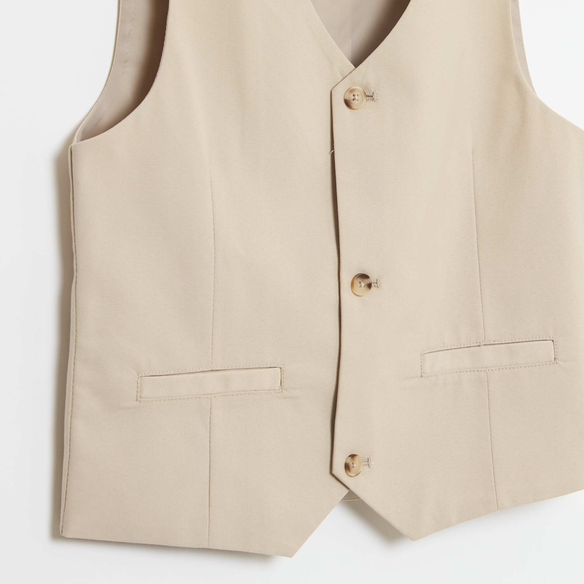 Plain Stretch Suit Vest BEIGE - Image 2