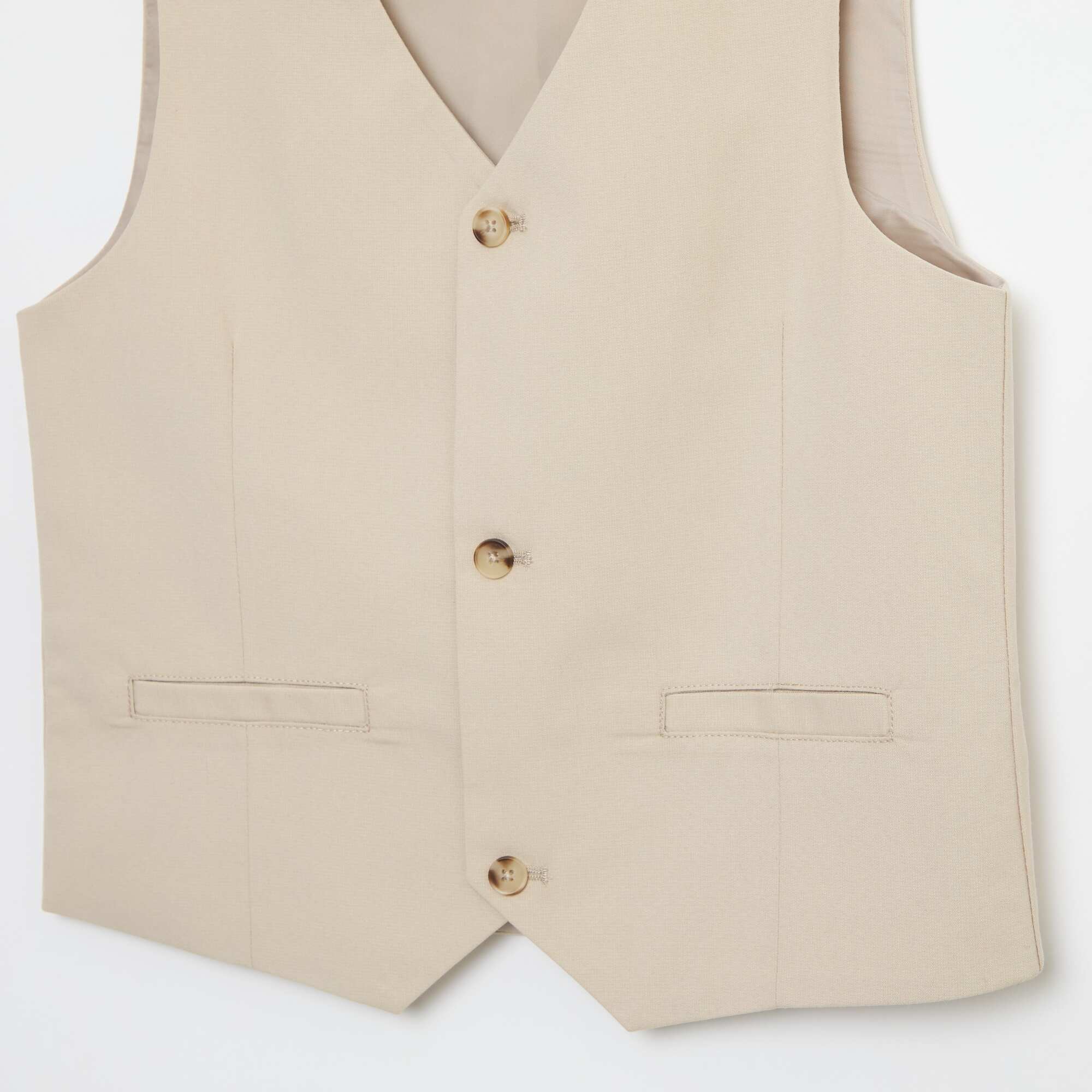Plain Stretch Suit Vest BEIGE - Image 3