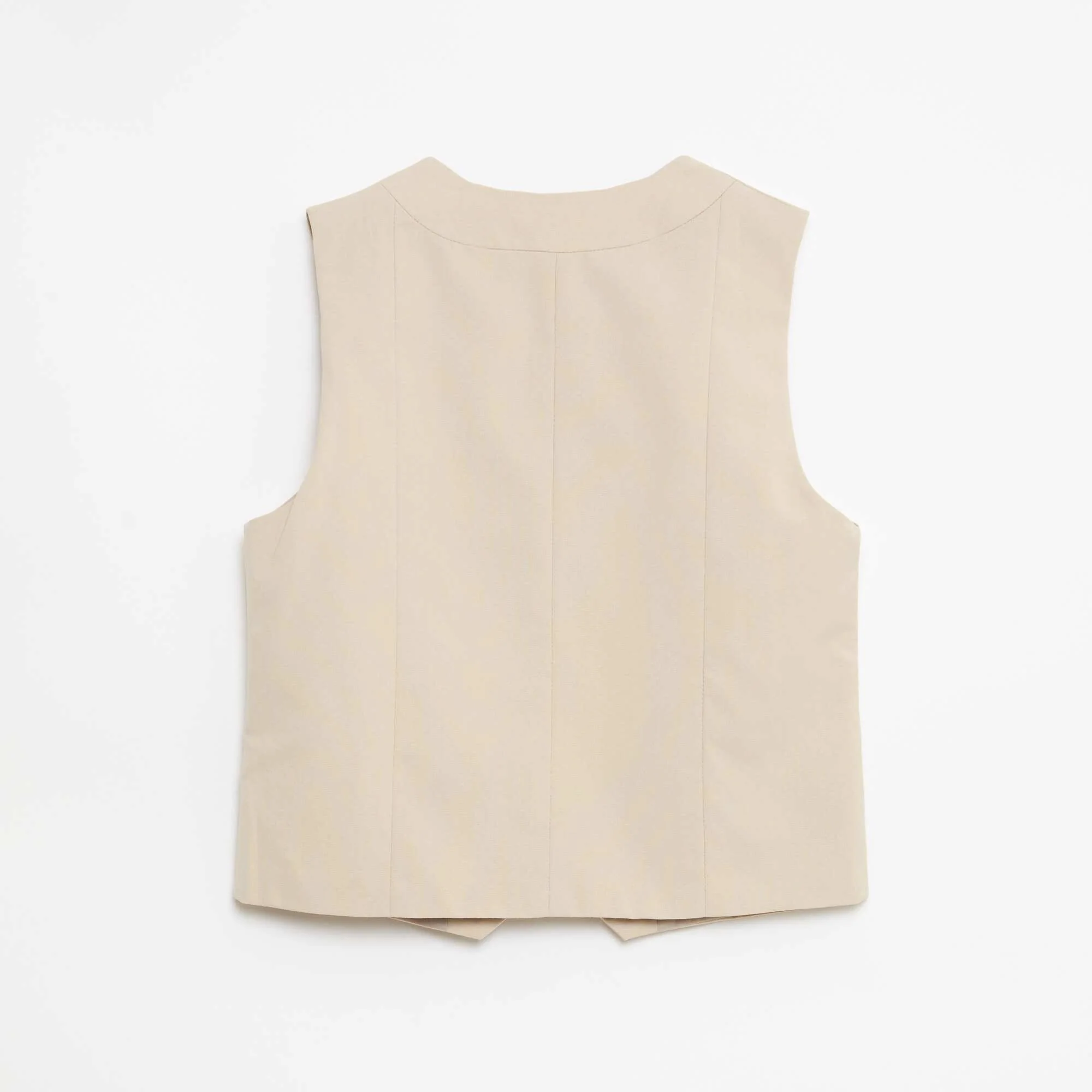 Plain Stretch Suit Vest BEIGE - Image 4
