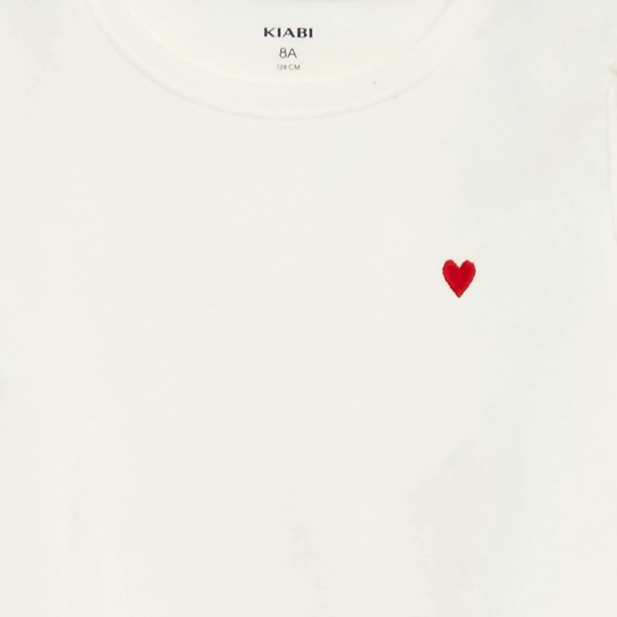 Plain sweatshirt with heart embroidery WHITE - Image 2