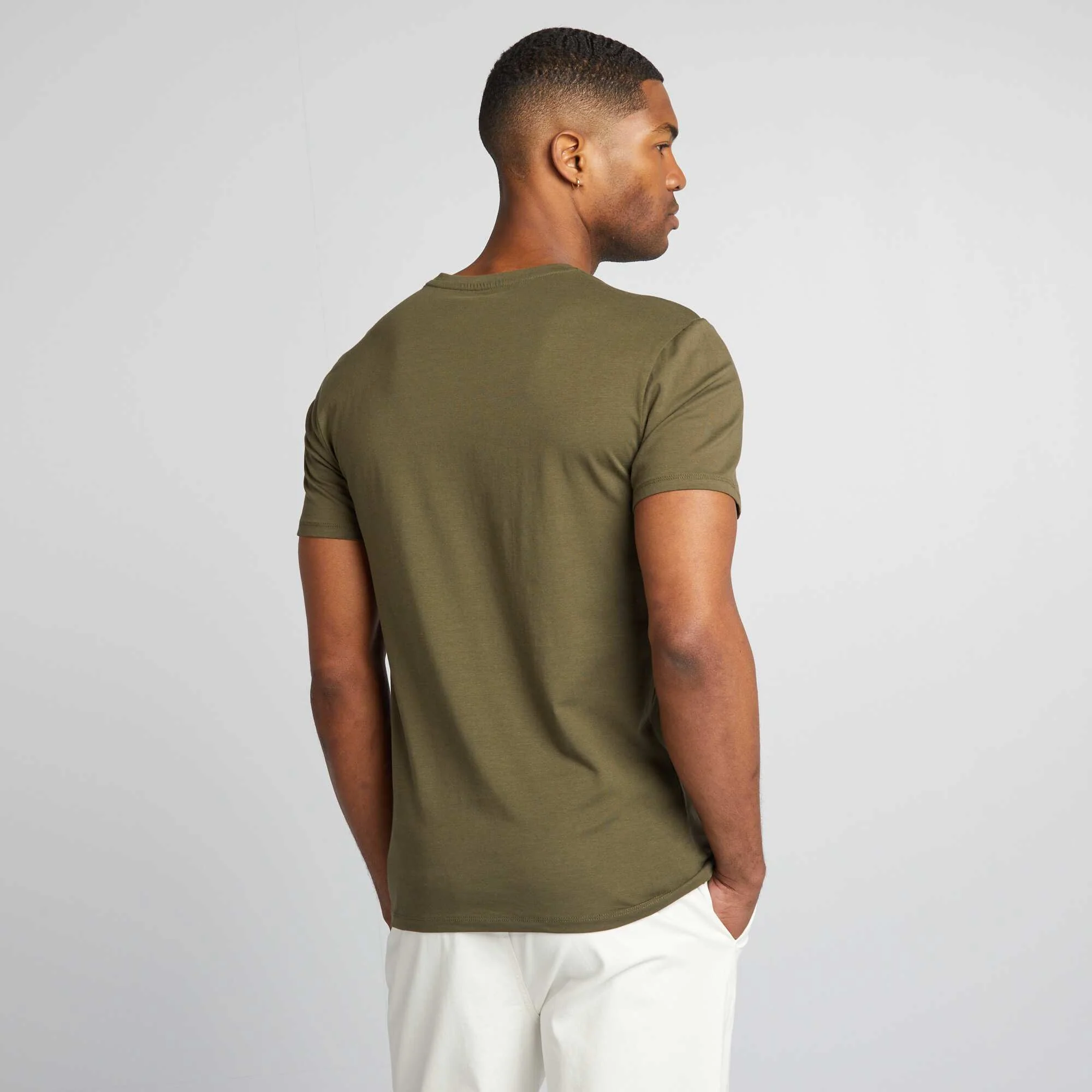 Plain T-shirt - Muscle shirt KHAKI - Image 3