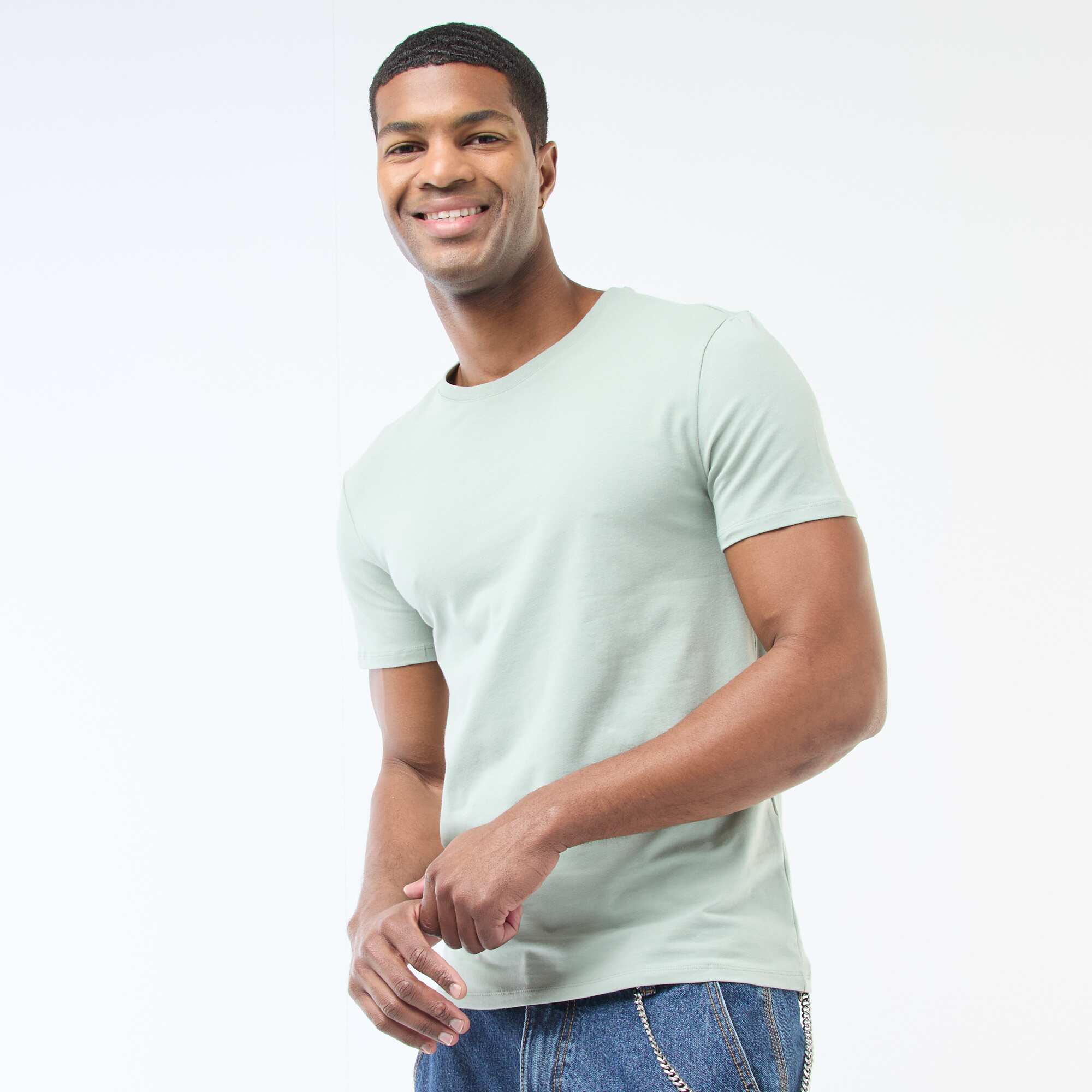 Plain T-shirt - Slim fit GREEN
