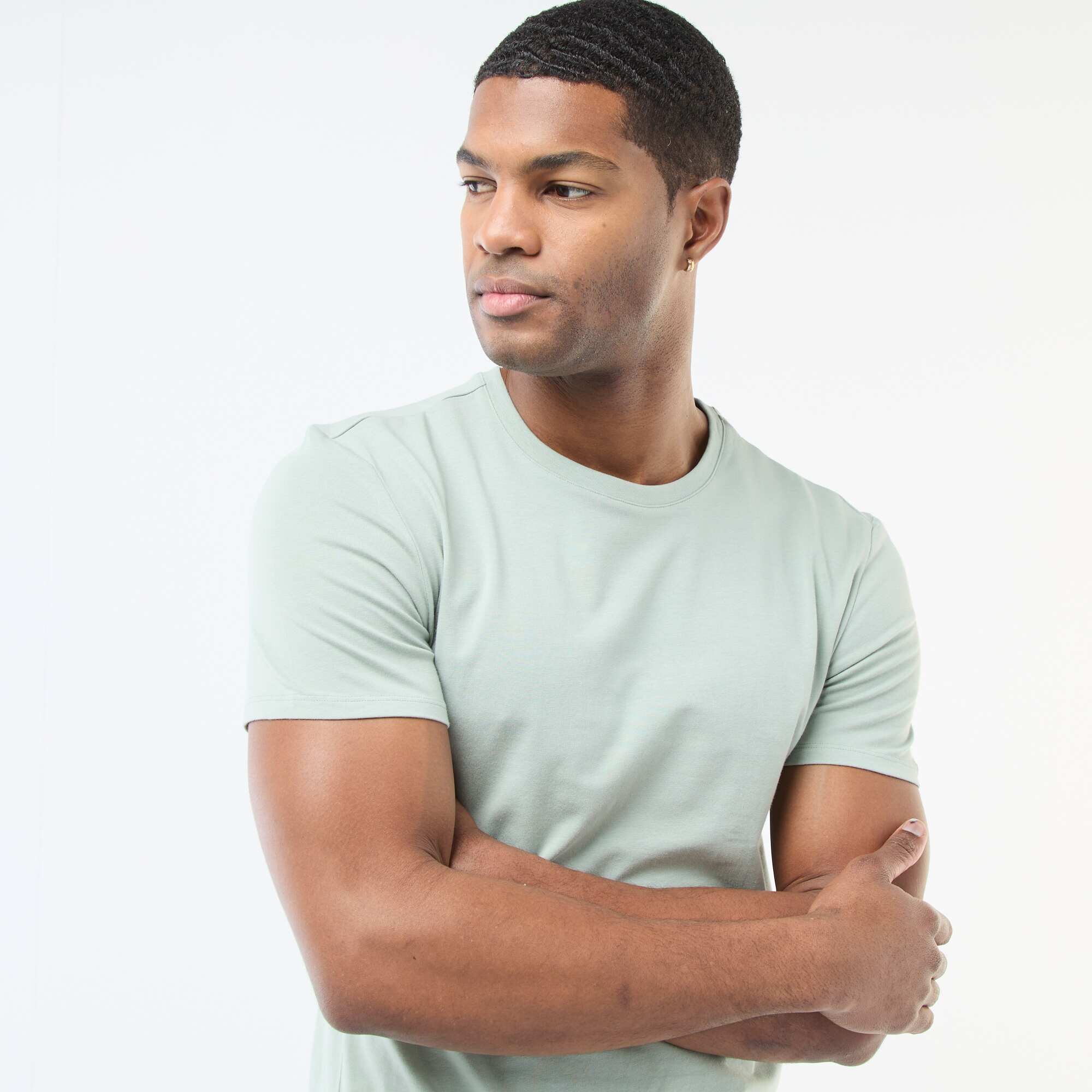 Plain T-shirt - Slim fit GREEN - Image 3