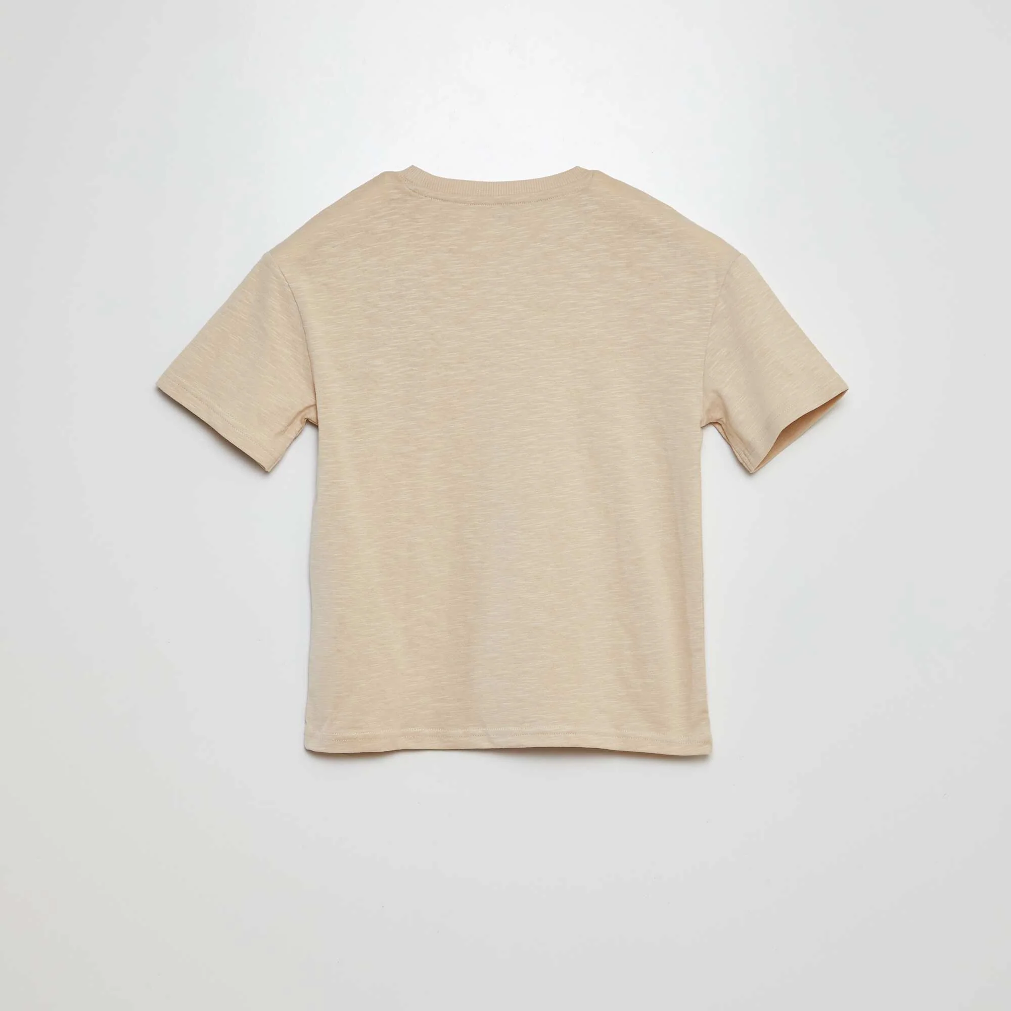 Plain T-shirt with pocket BEIGE - Image 2