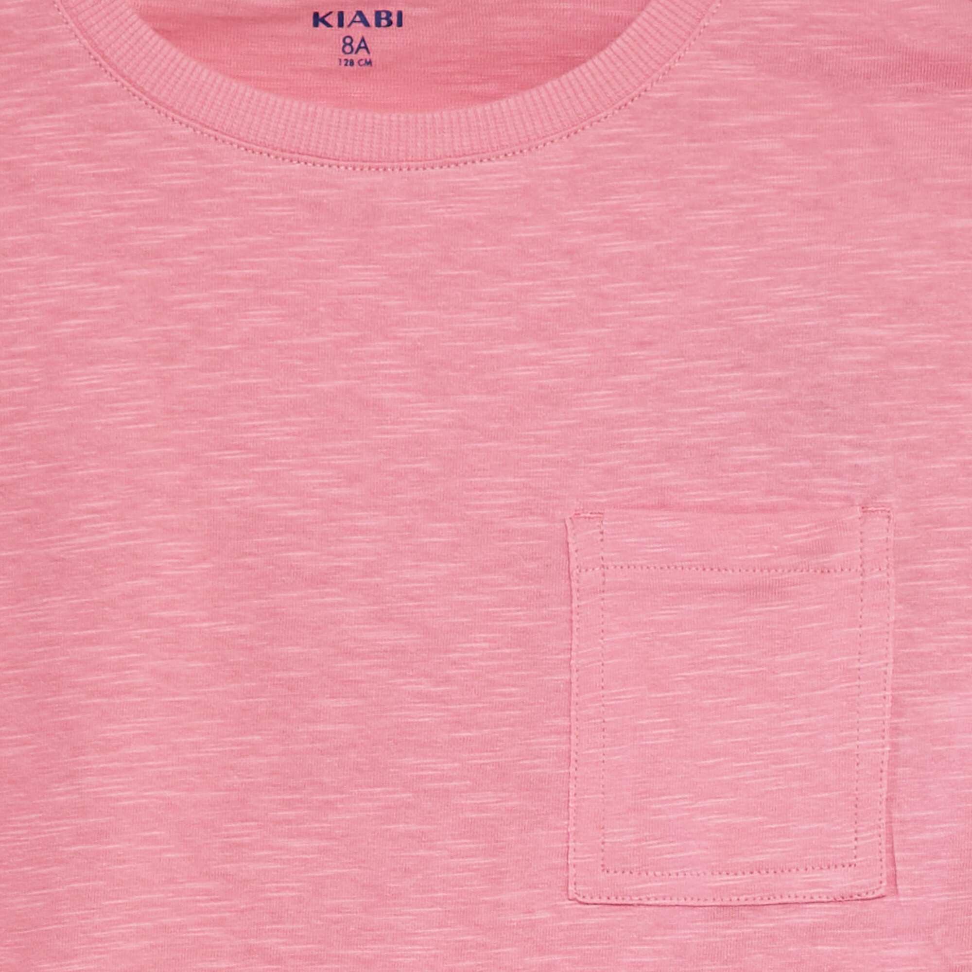 Plain T-shirt with pocket PINK - Image 3