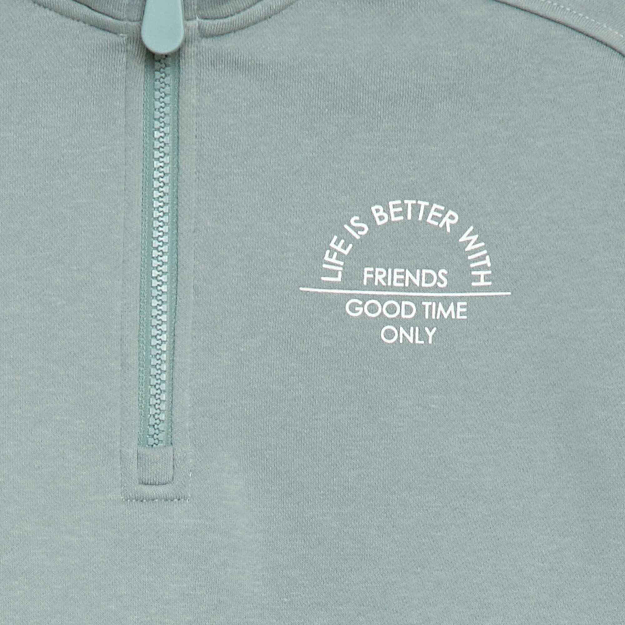 Plain Trucker Sweatshirt BLUE - Image 2