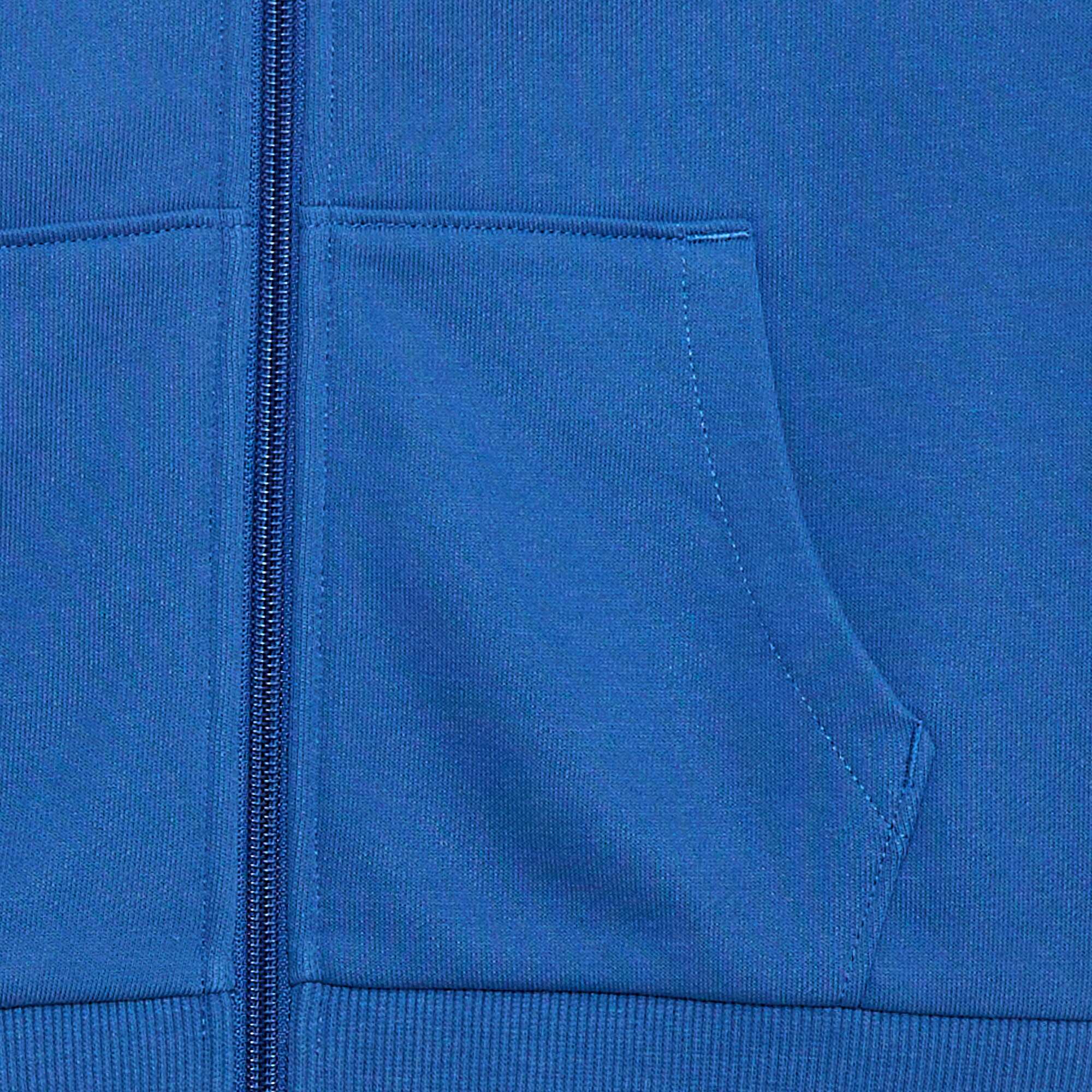 Plain zip-up hooded sweatshirt BLUE - Image 3