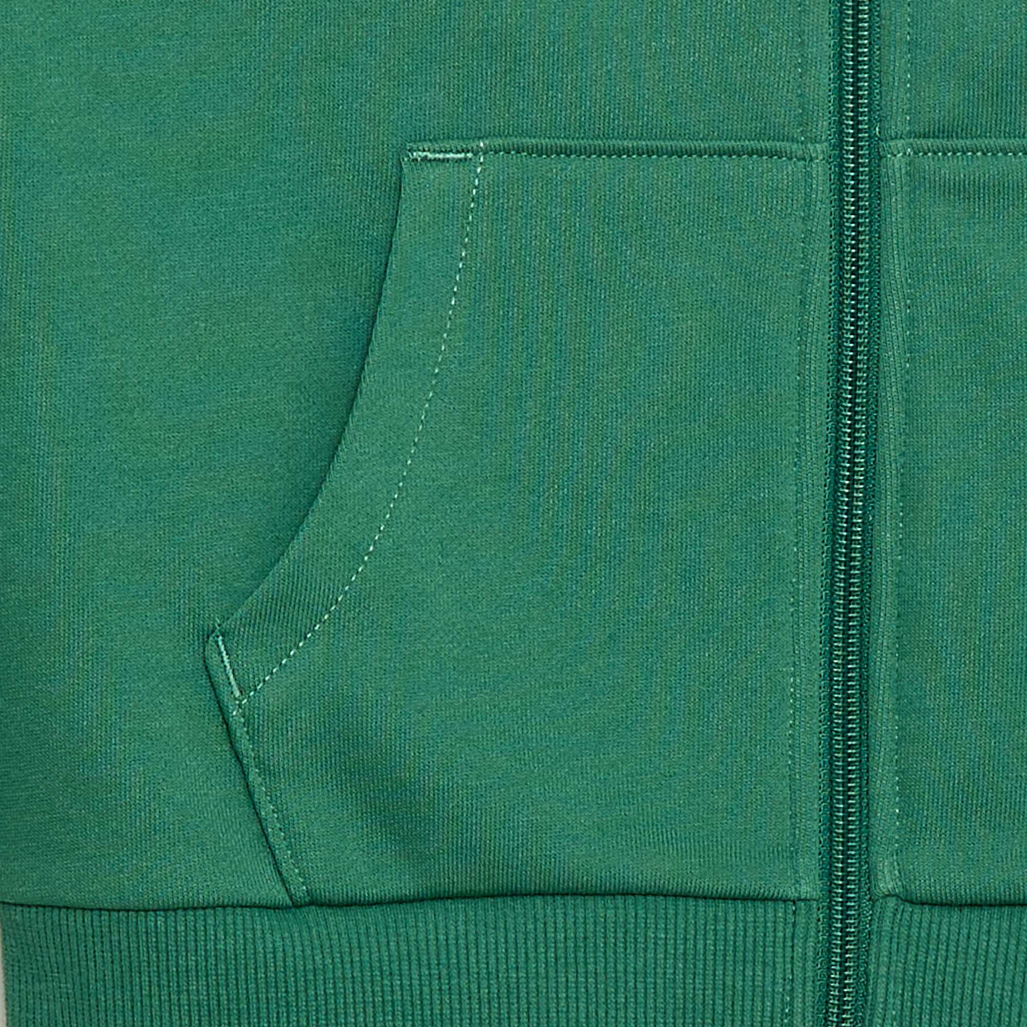 Plain zip-up hooded sweatshirt GREEN - Image 3