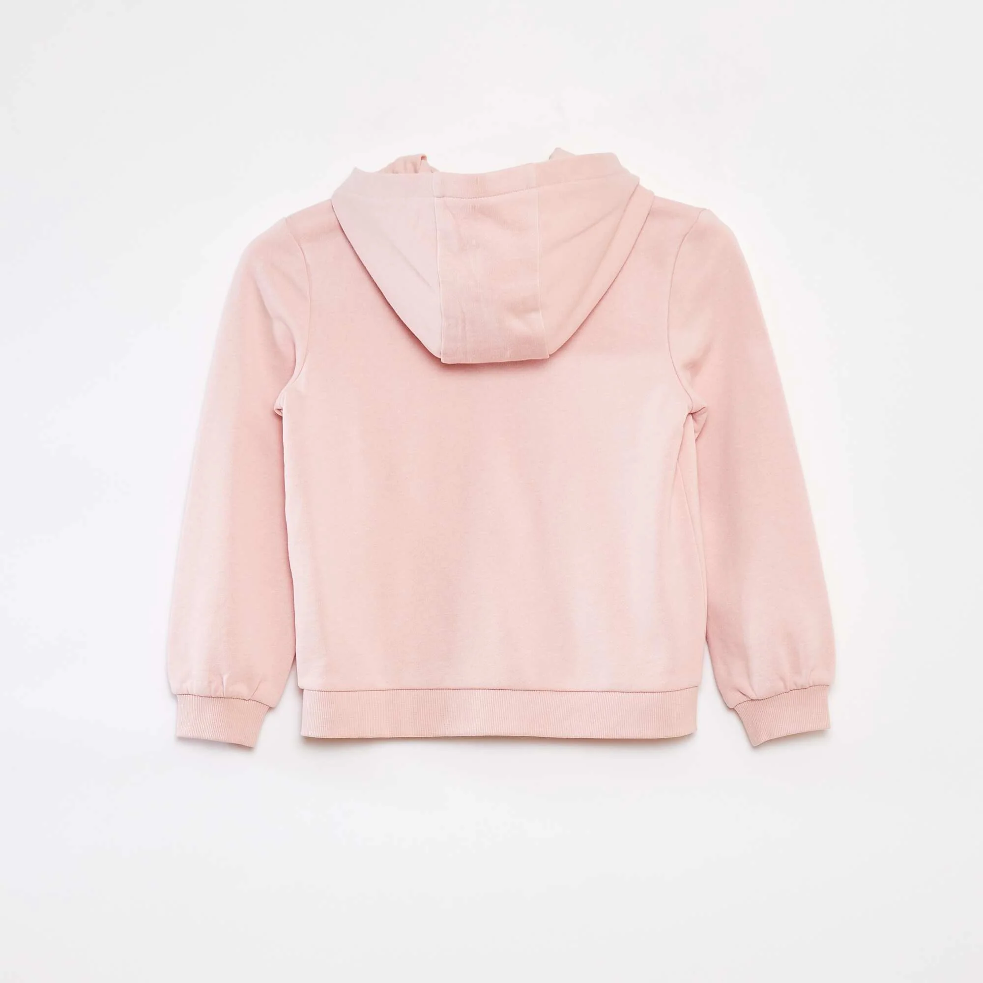 Plain zip-up hooded sweatshirt PINK - Image 2