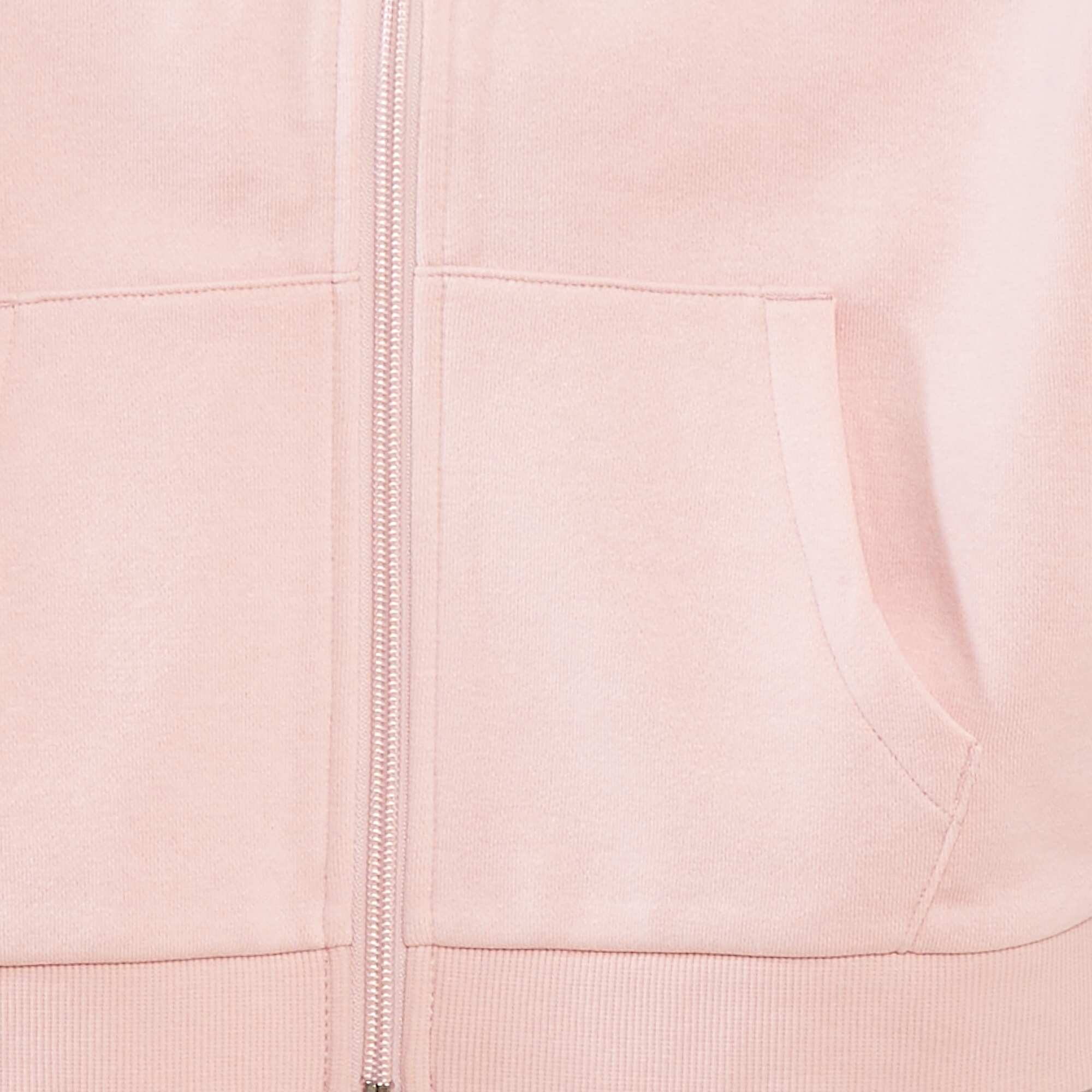 Plain zip-up hooded sweatshirt PINK - Image 3
