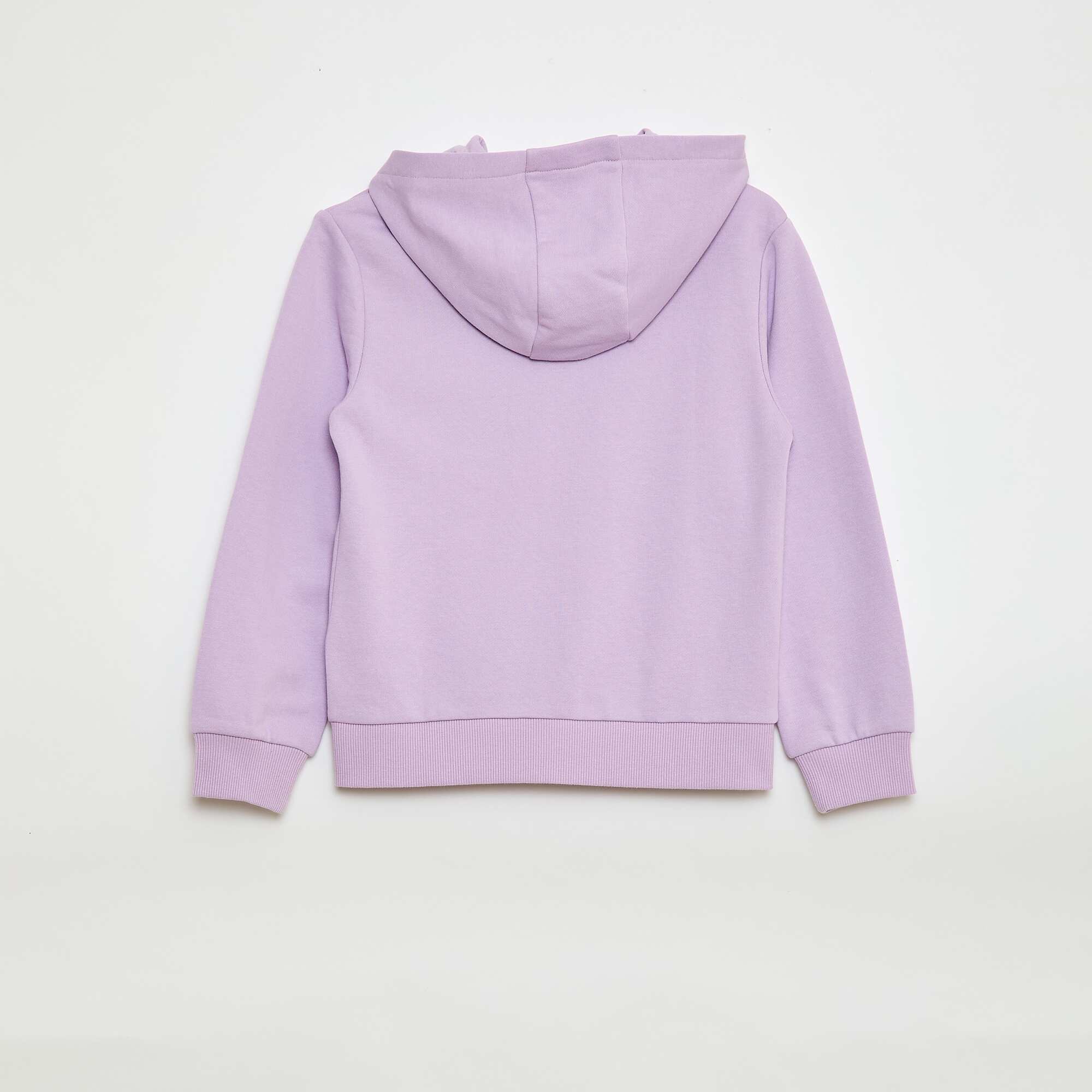Plain zip-up hooded sweatshirt PURPLE - Image 2