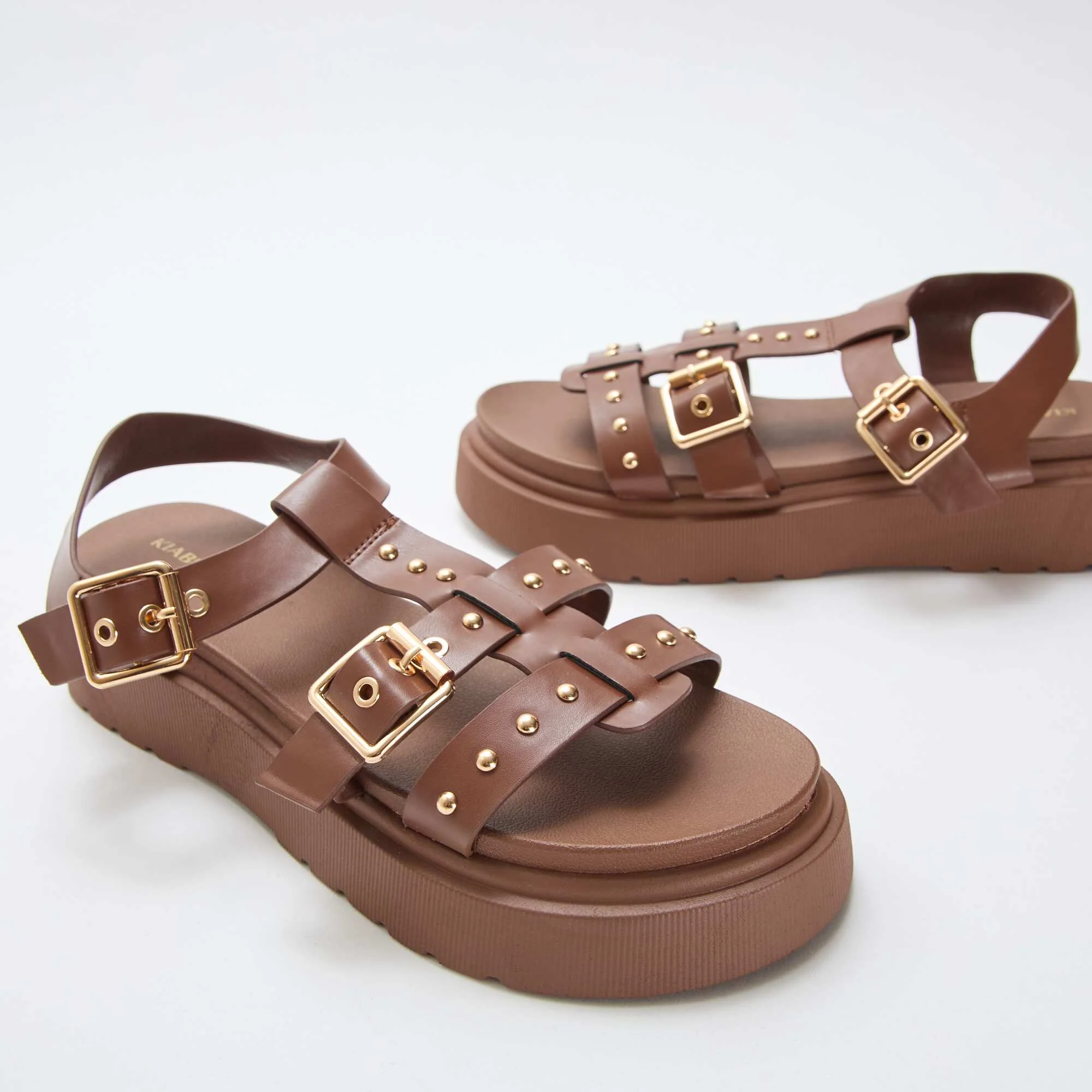 Platform Sole Sandals BROWN - Image 5