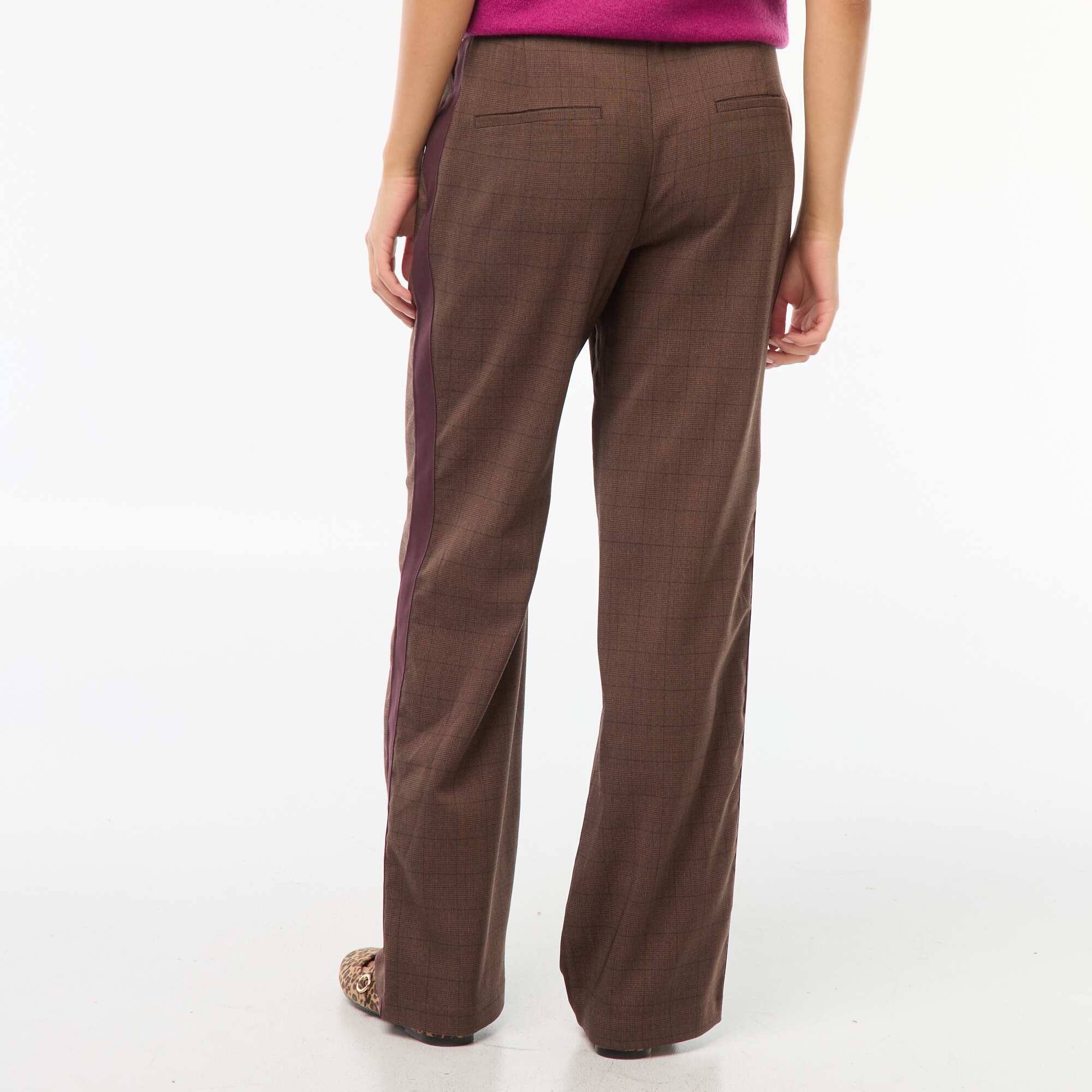 Pleated Pants with Side Stripes BROWN - Image 4