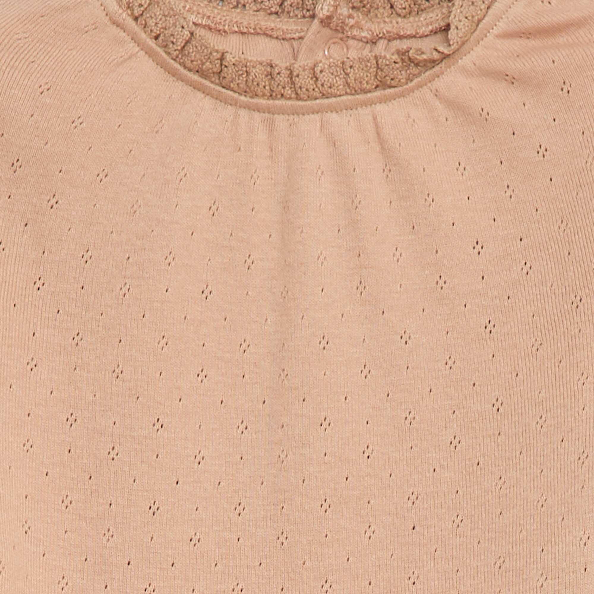 Pointelle Knit Long-Sleeve Bodysuit PINK - Image 3