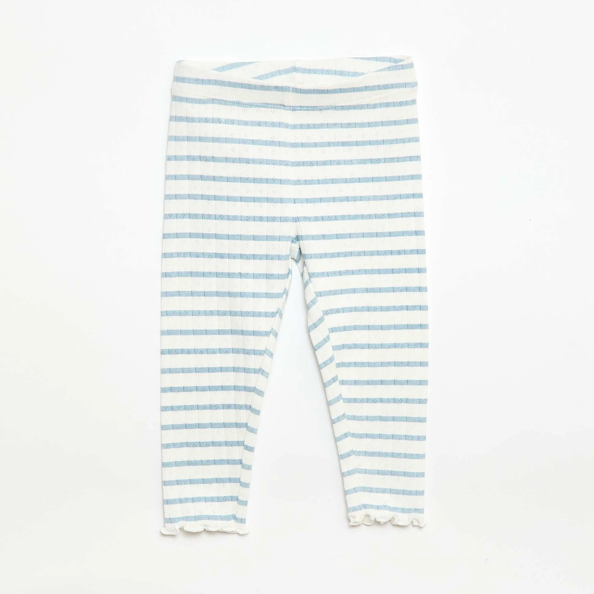 Pointelle Knit Pajama Set - 2 Piece BEIGE - Image 4