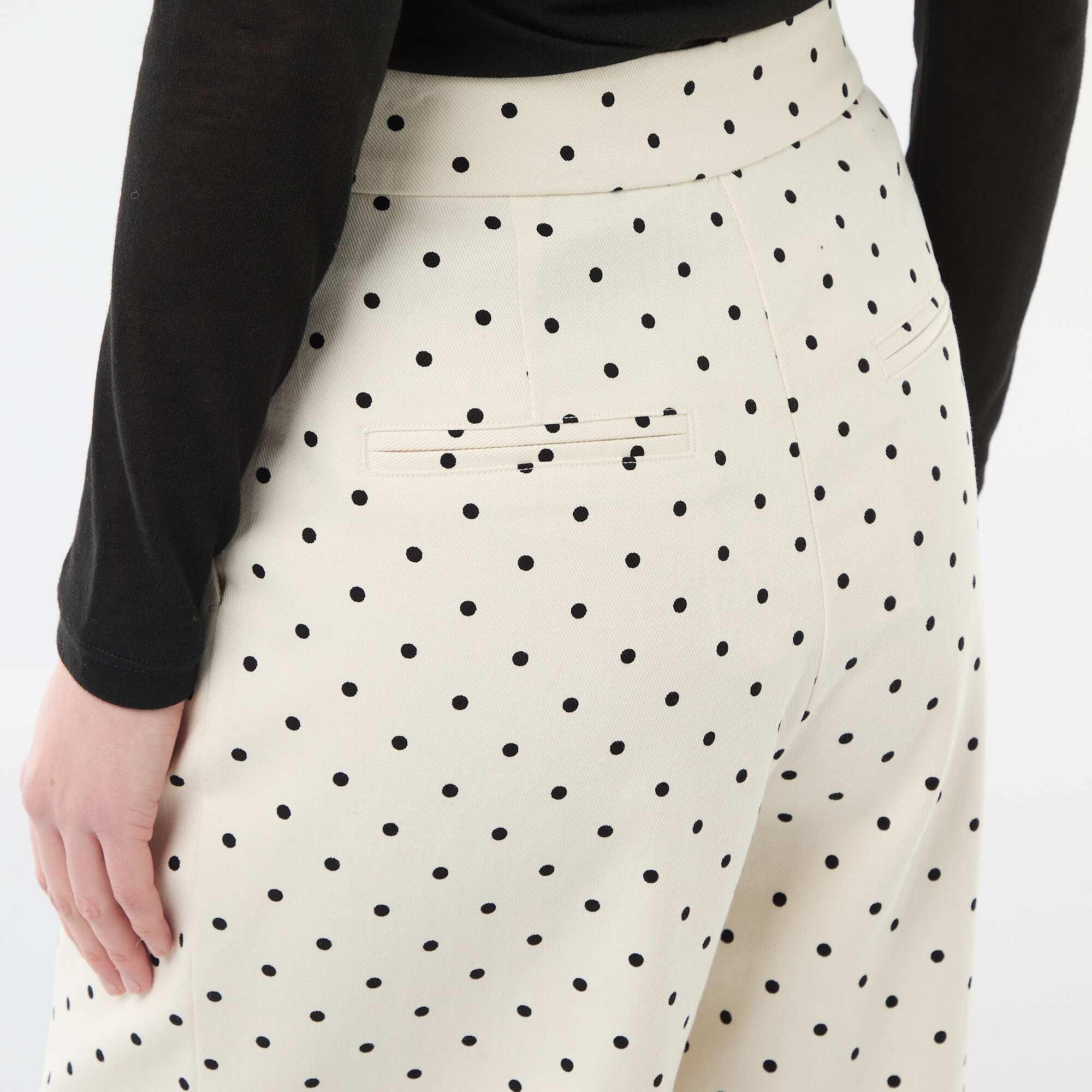 Polka Dot Wide-Leg Trousers WHITE - Image 6