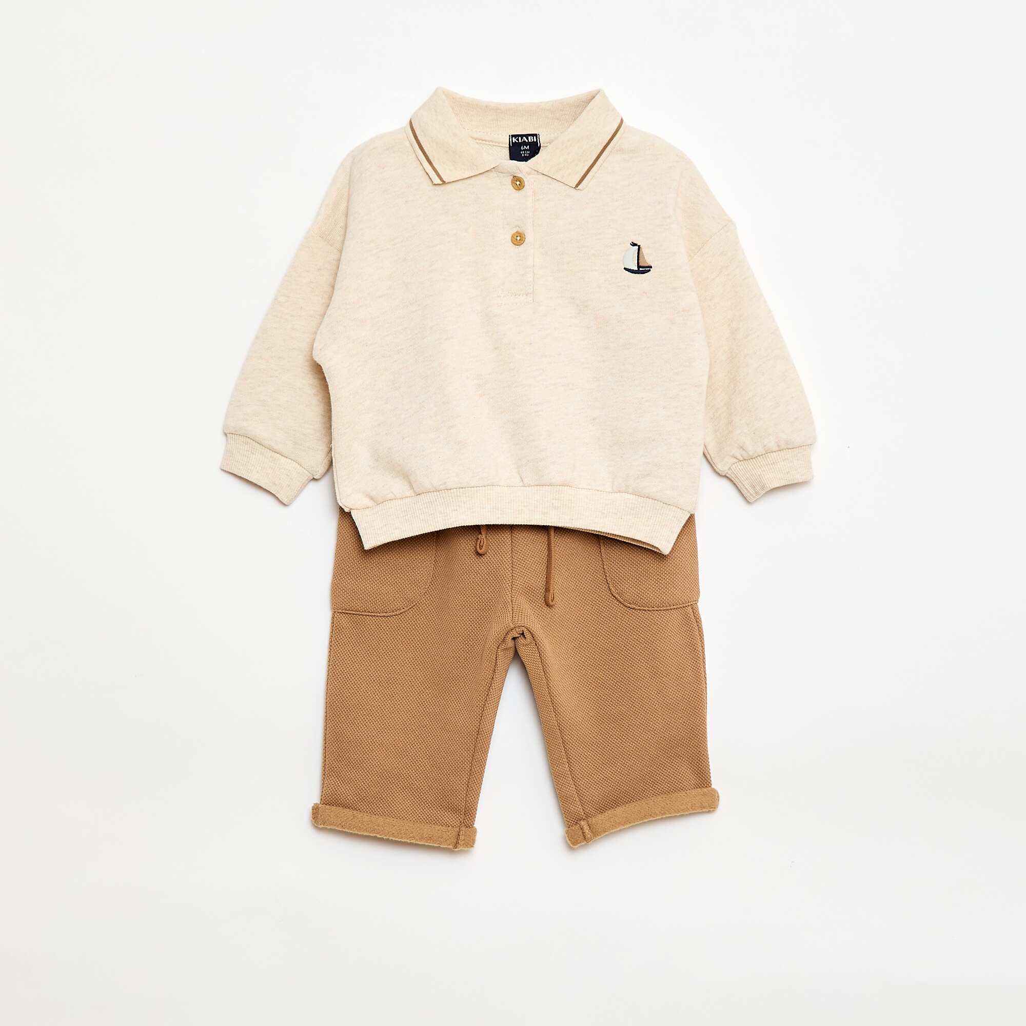 Polo + Trousers Set - 2 pieces BEIGE