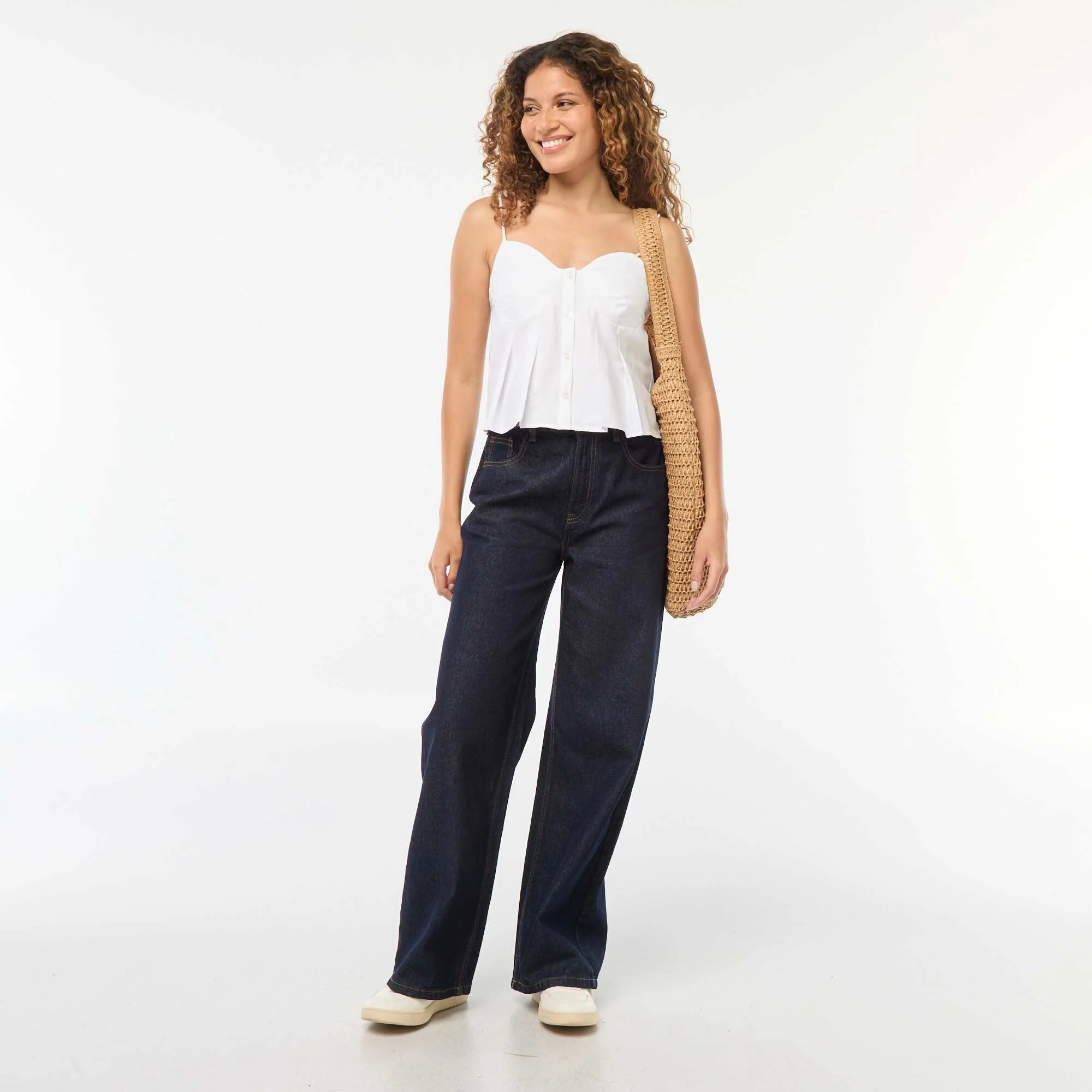 Poplin crop top WHITE - Image 2