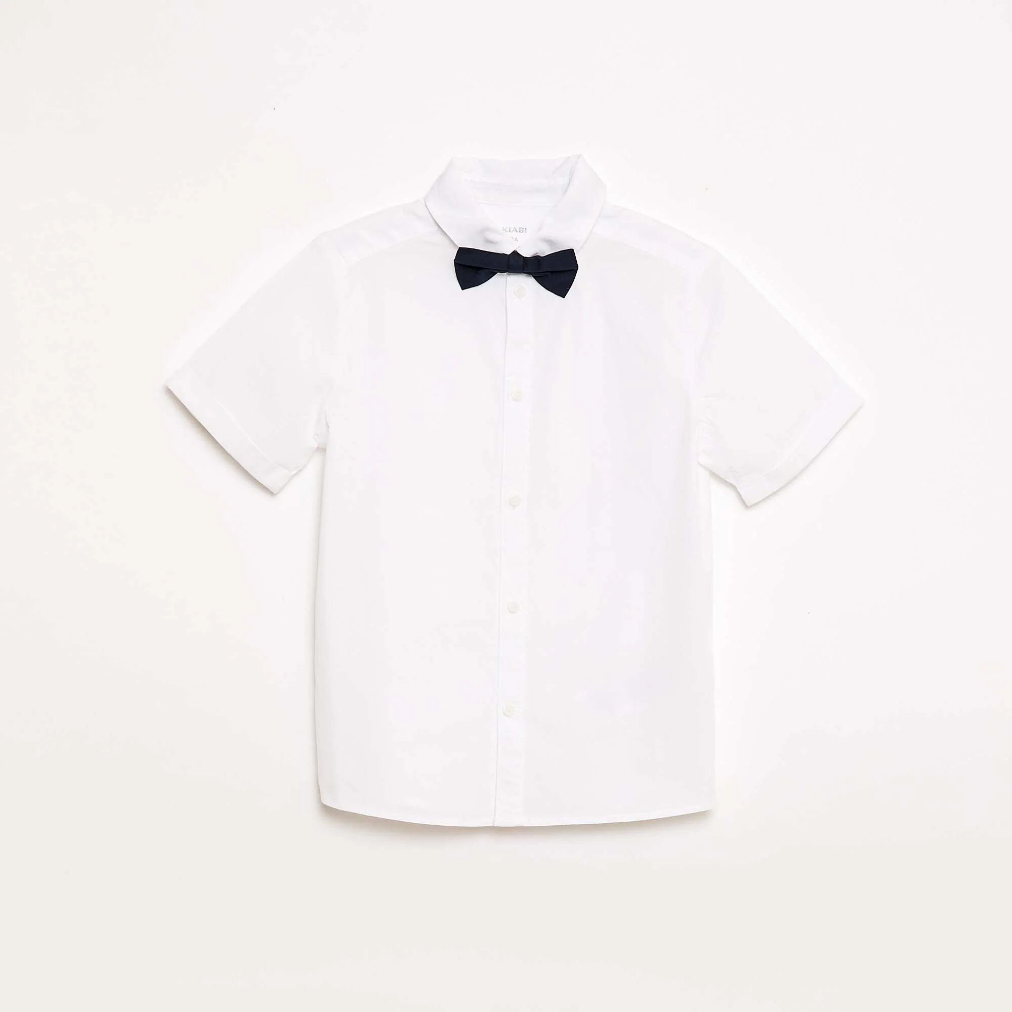 Poplin Shirt with Bow Tie WHITE