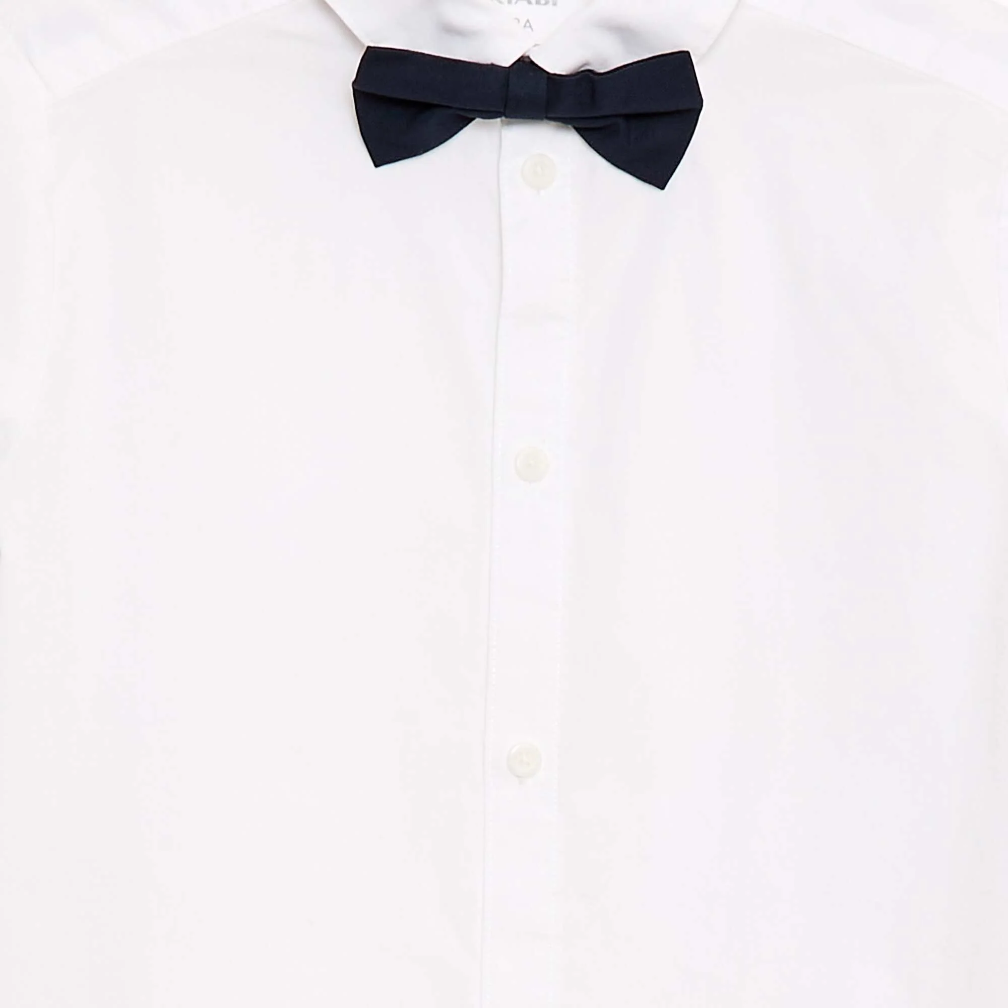 Poplin Shirt with Bow Tie WHITE - Image 3
