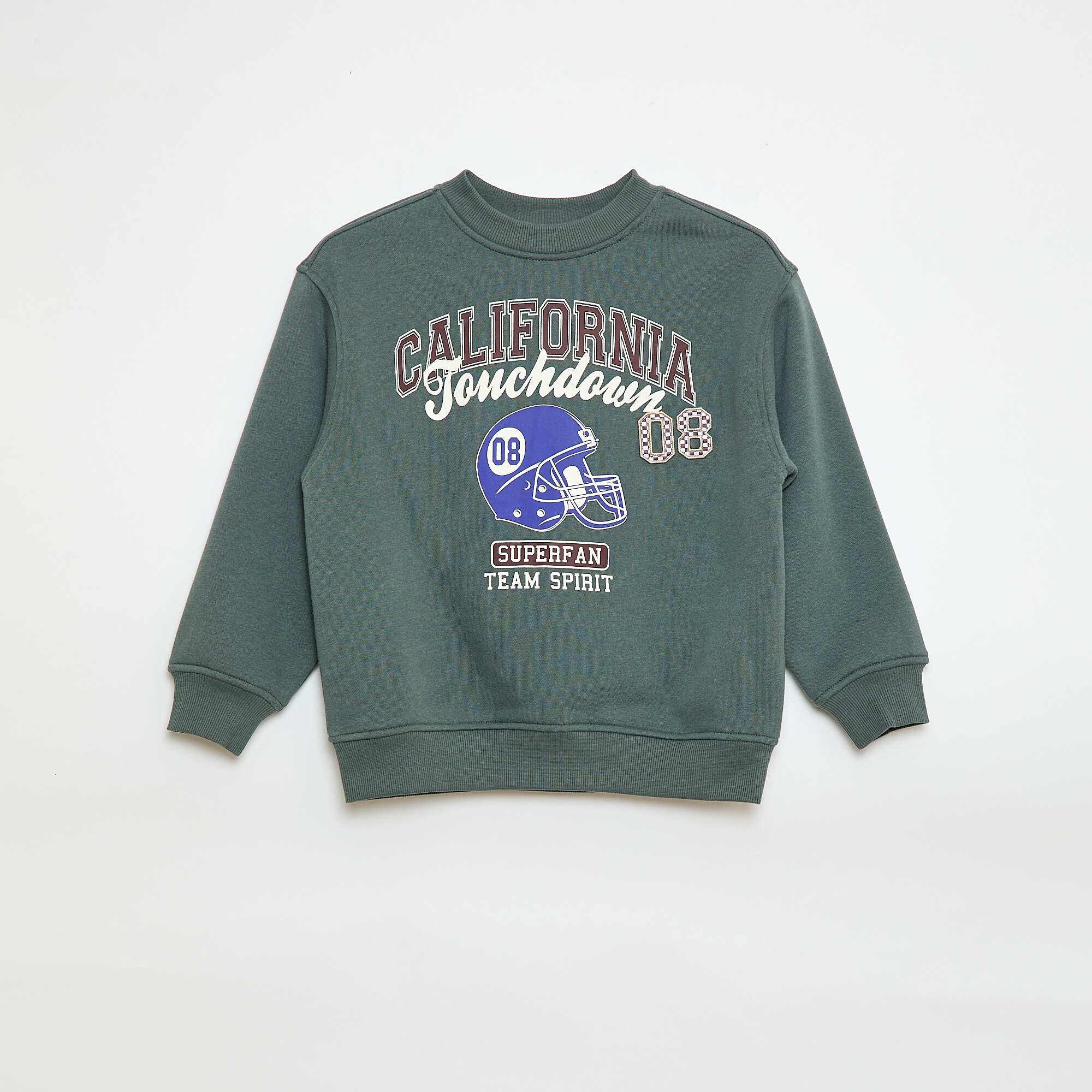 Printed Brushed Fleece Sweatshirt BLUE