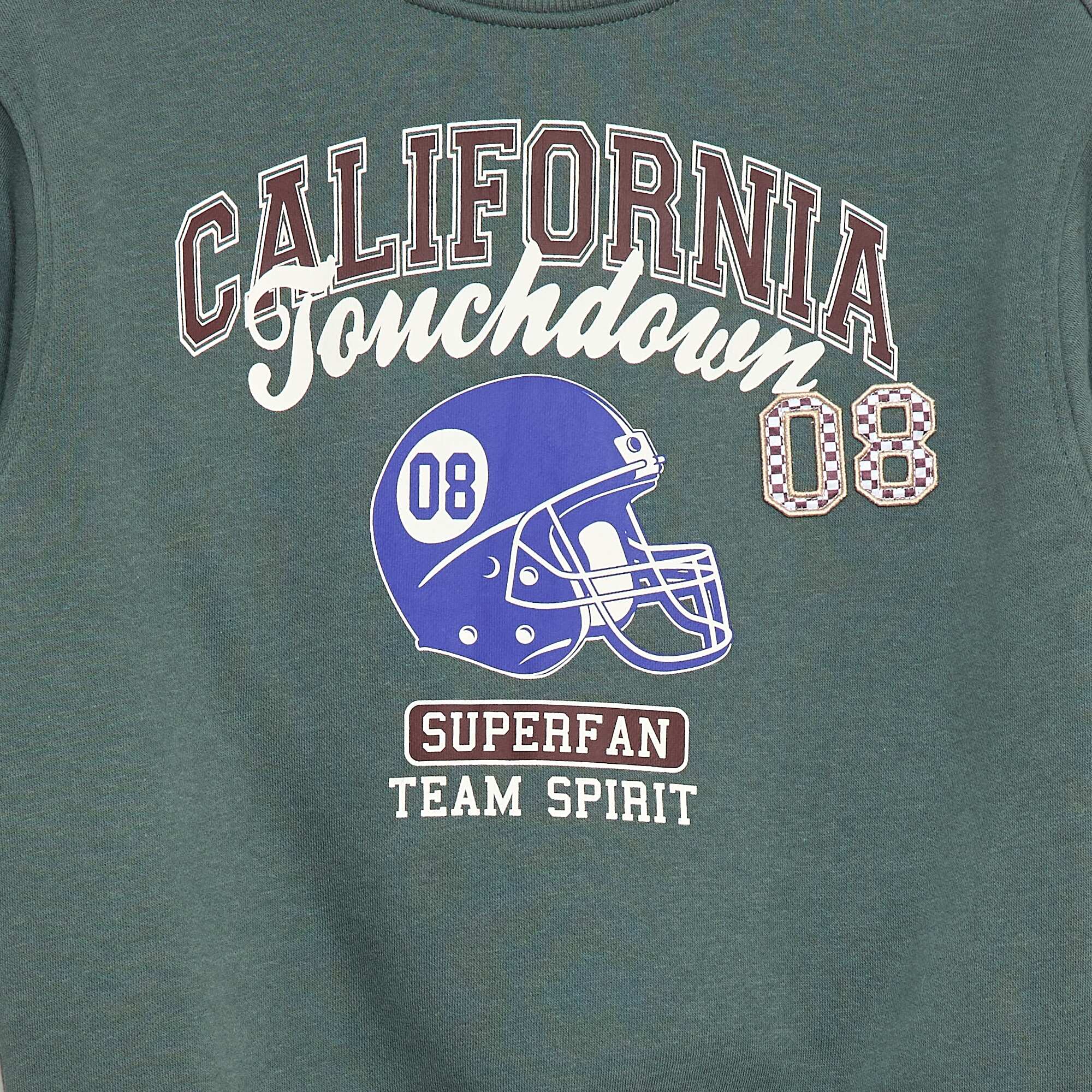 Printed Brushed Fleece Sweatshirt BLUE - Image 2