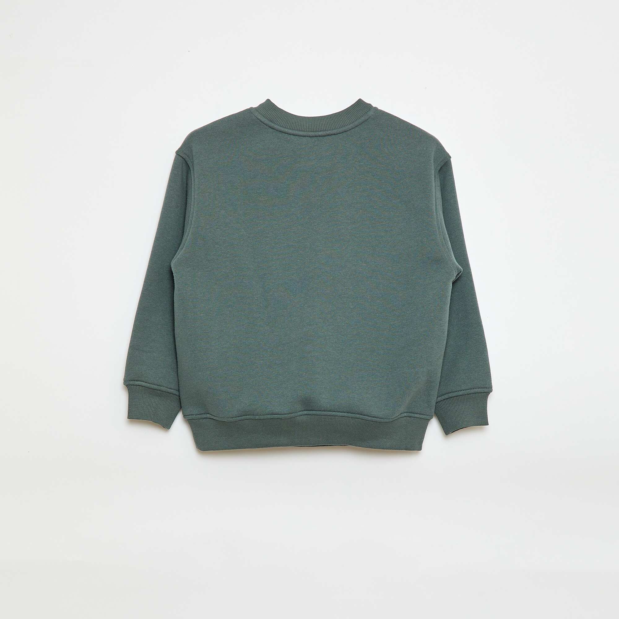 Printed Brushed Fleece Sweatshirt BLUE - Image 3