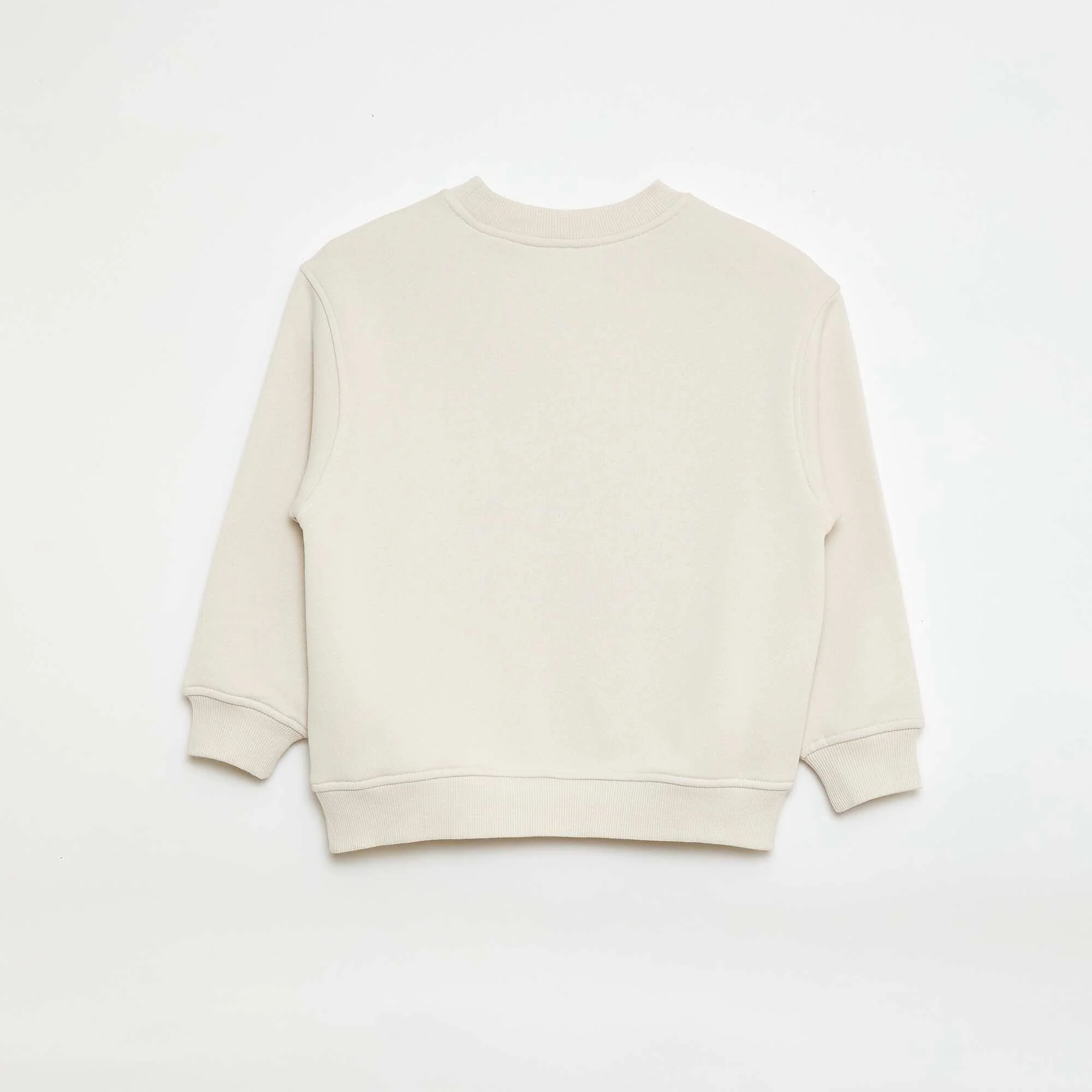 Printed Brushed Fleece Sweatshirt WHITE - Image 3