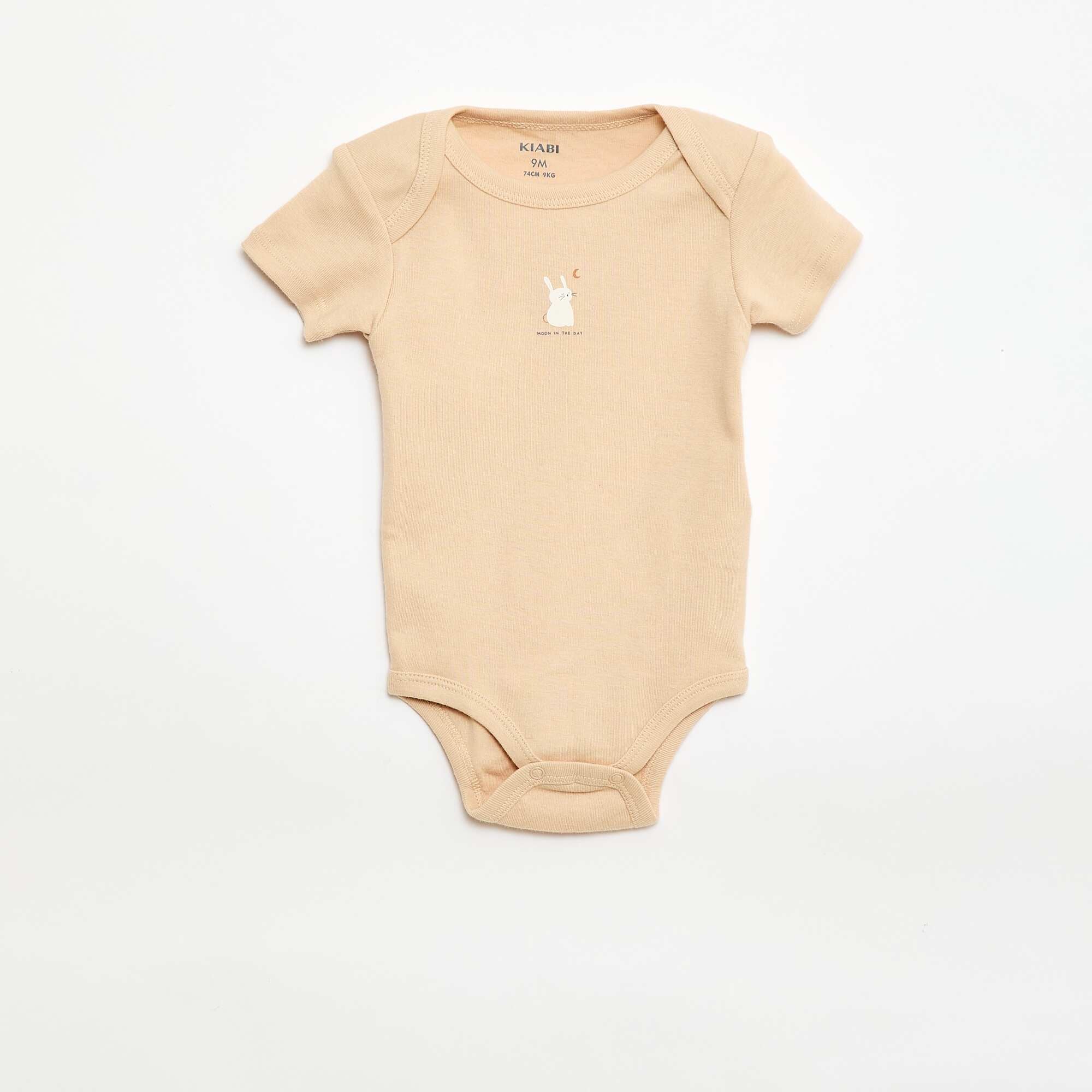 Printed cotton bodysuits - Pack of 3 BEIGE - Image 4