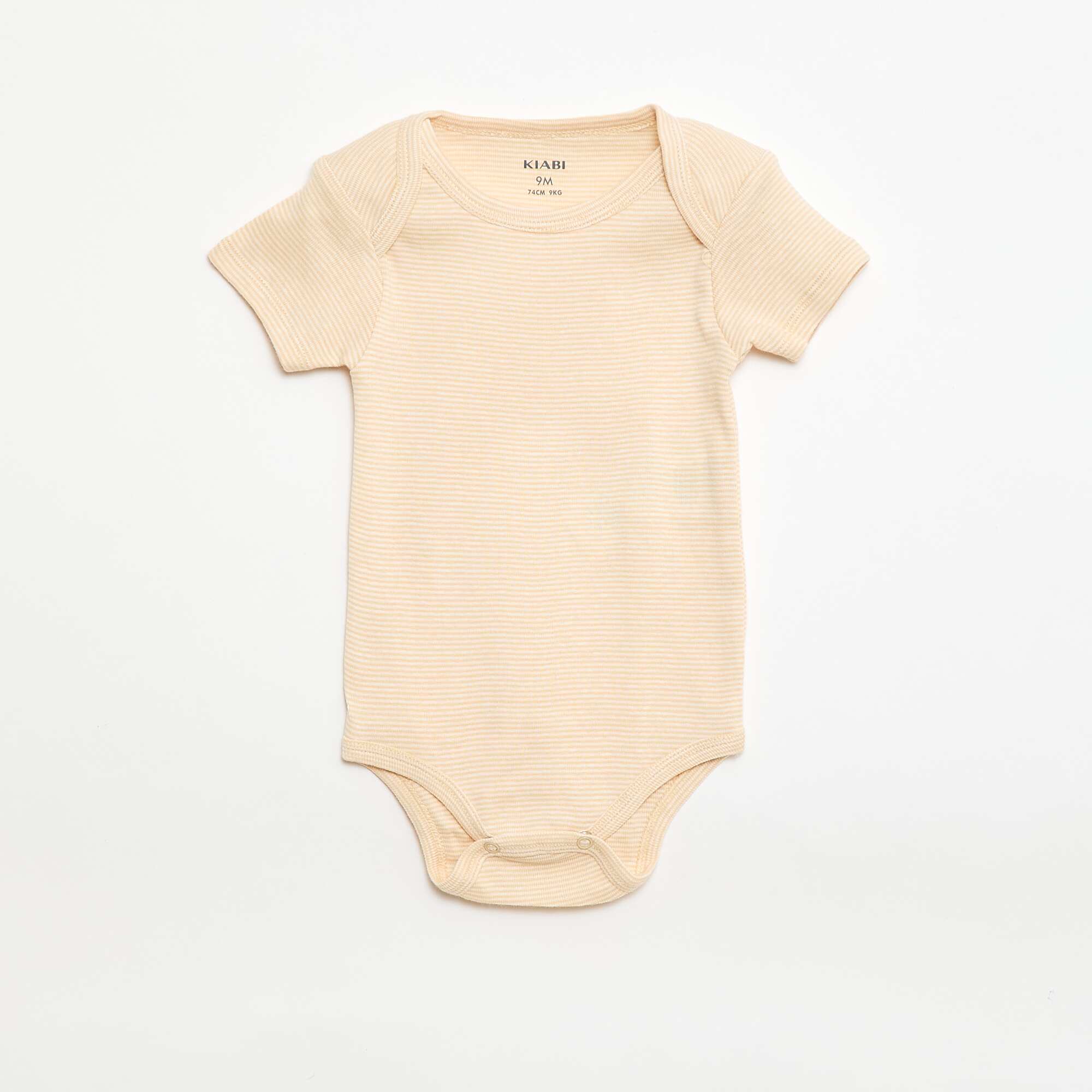 Printed cotton bodysuits - Pack of 3 BEIGE - Image 5