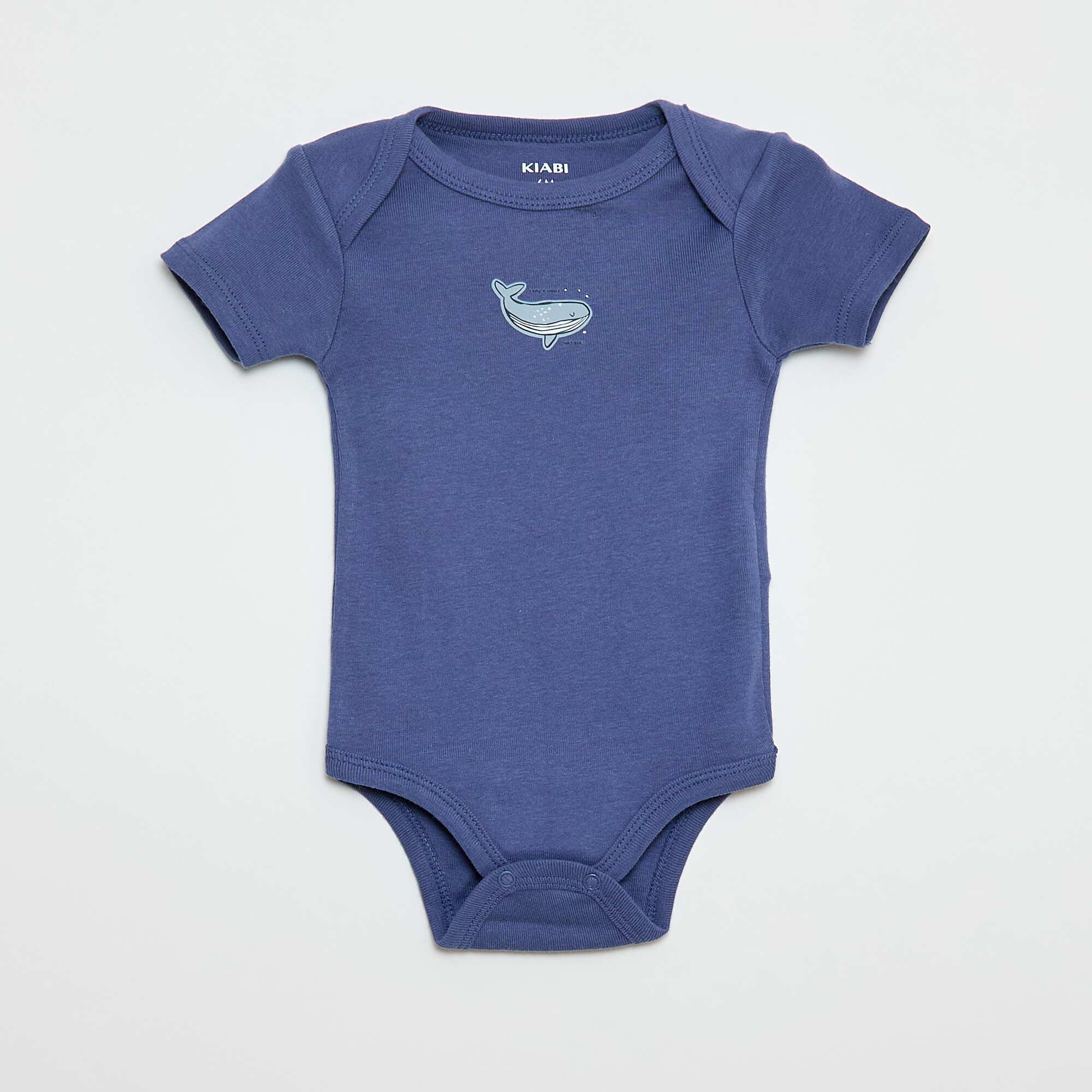Printed cotton bodysuits - Pack of 3 BLUE - Image 2