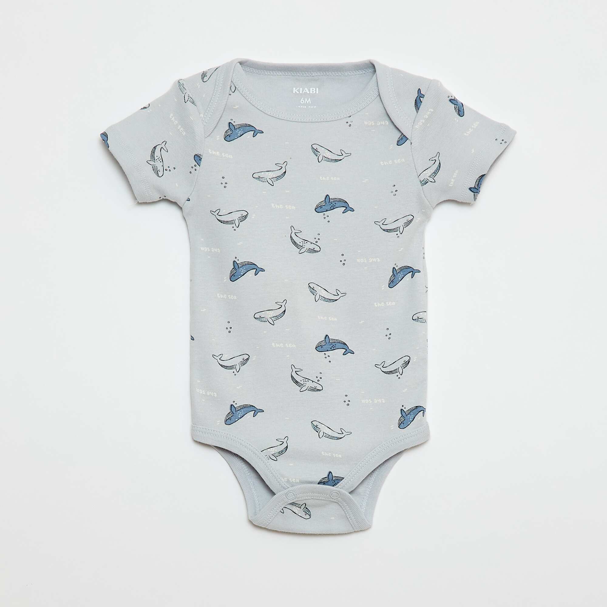 Printed cotton bodysuits - Pack of 3 BLUE - Image 3