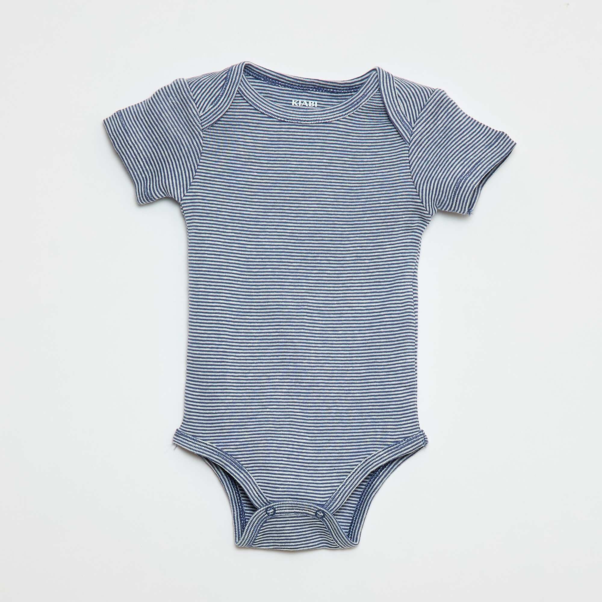 Printed cotton bodysuits - Pack of 3 BLUE - Image 4