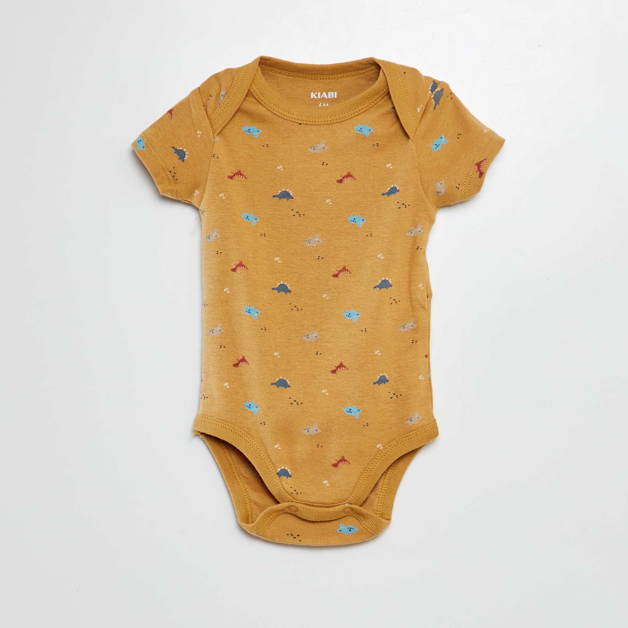 Printed cotton bodysuits - Pack of 3 BROWN - Image 3