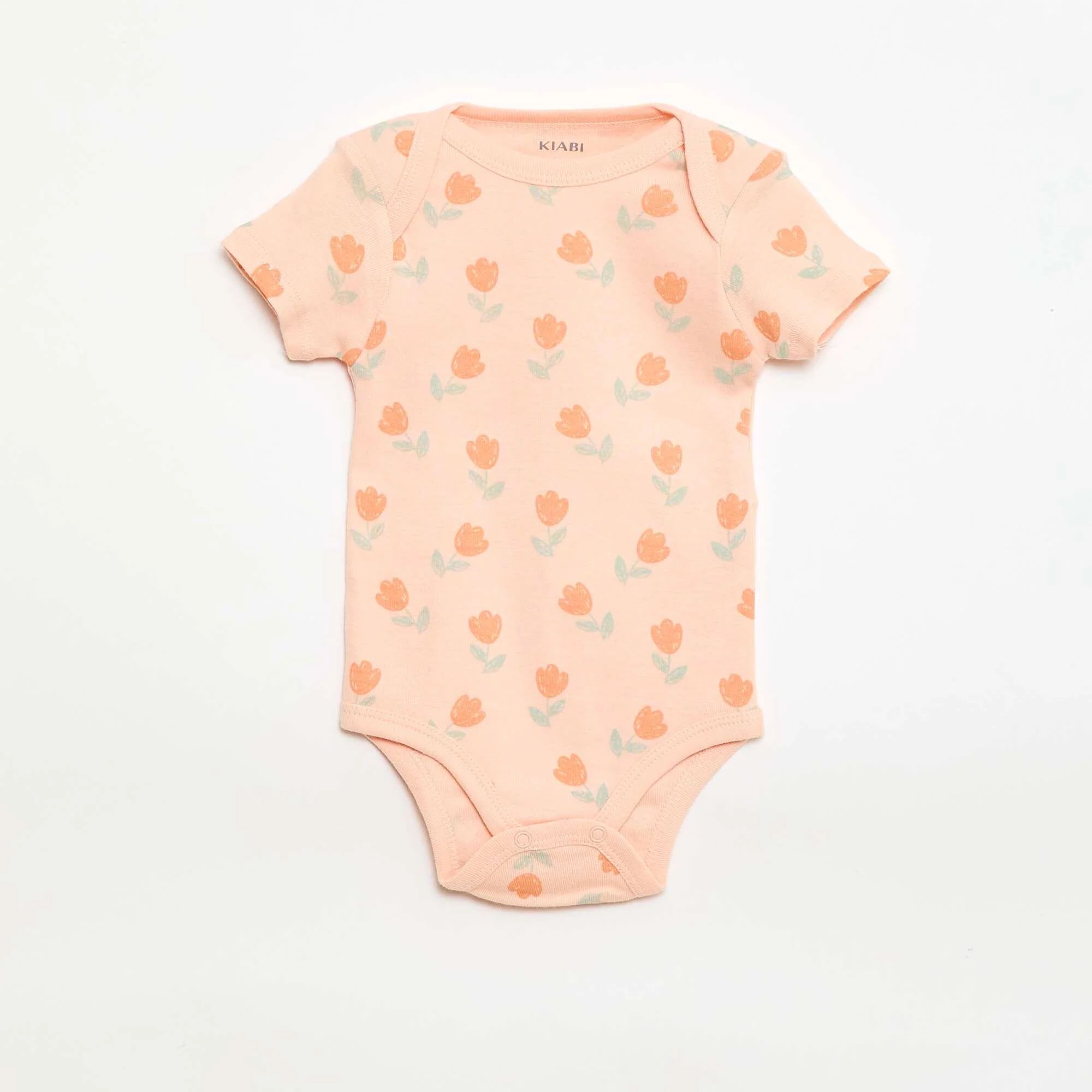 Printed cotton bodysuits - Pack of 3 ORANGE - Image 3