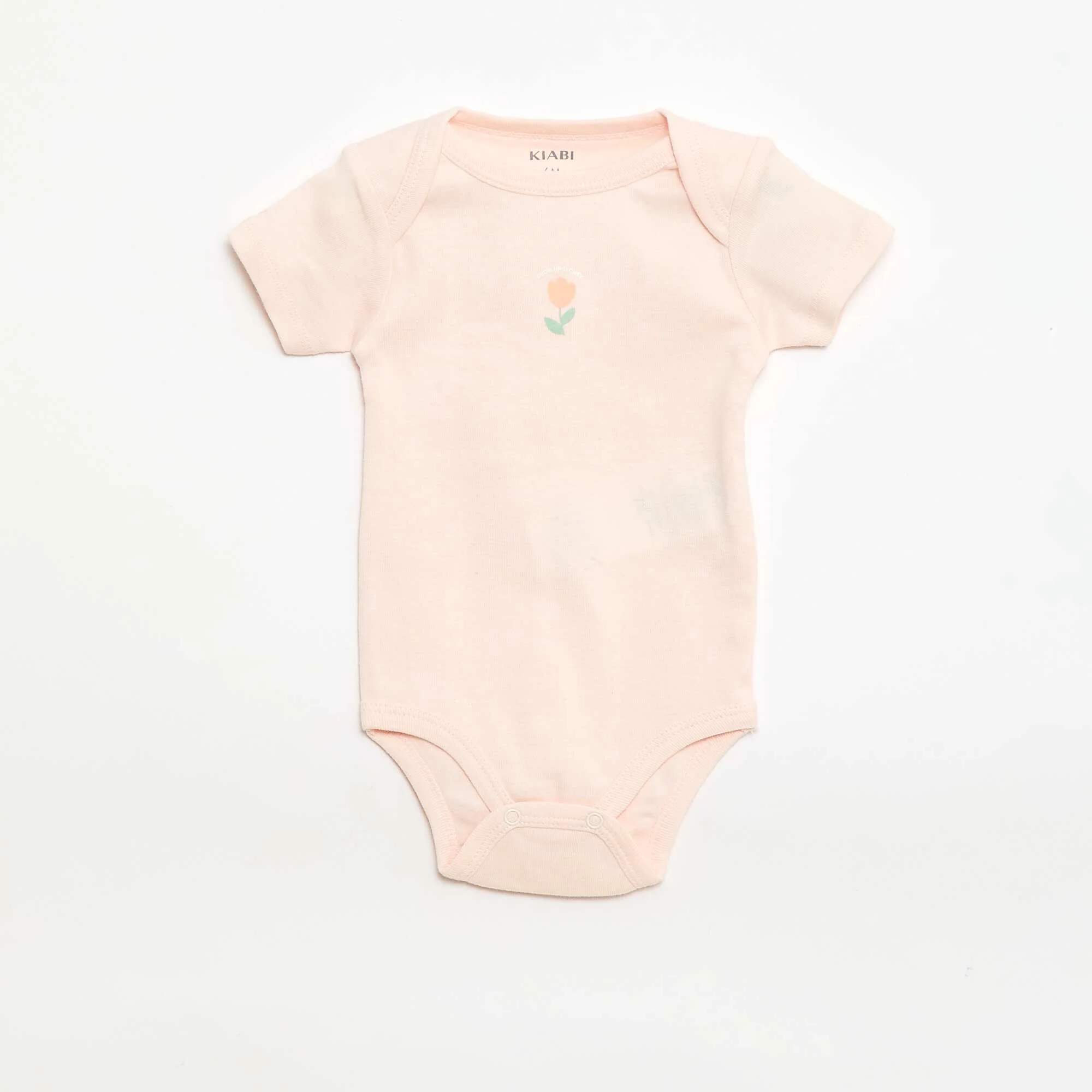 Printed cotton bodysuits - Pack of 3 ORANGE - Image 4