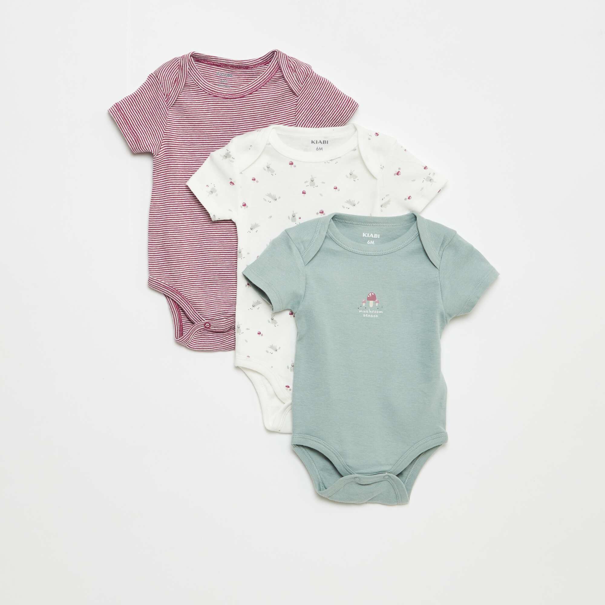 Printed cotton bodysuits - Pack of 3 WHITE