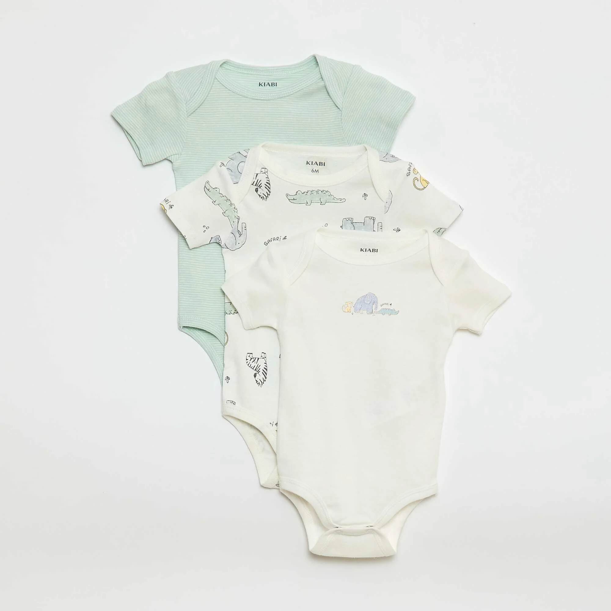 Printed cotton bodysuits - Pack of 3 WHITE