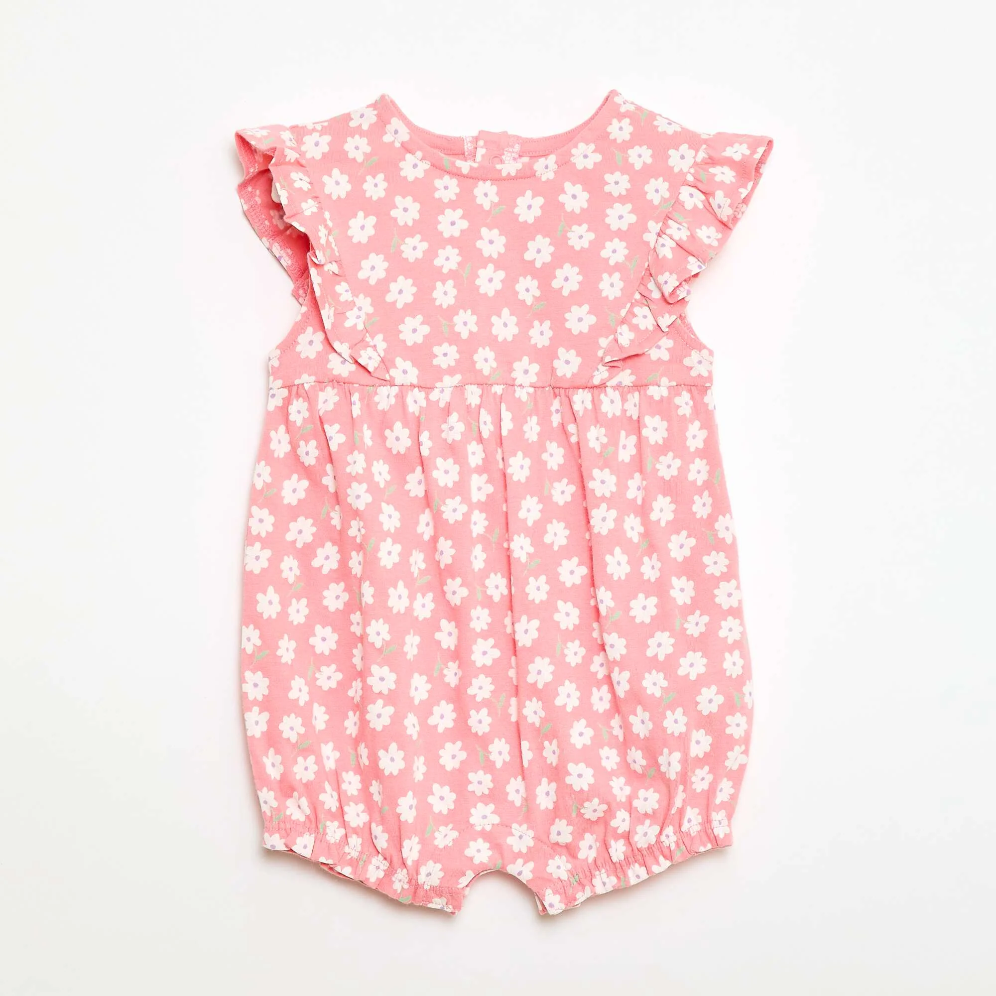 Printed Cotton Romper PINK
